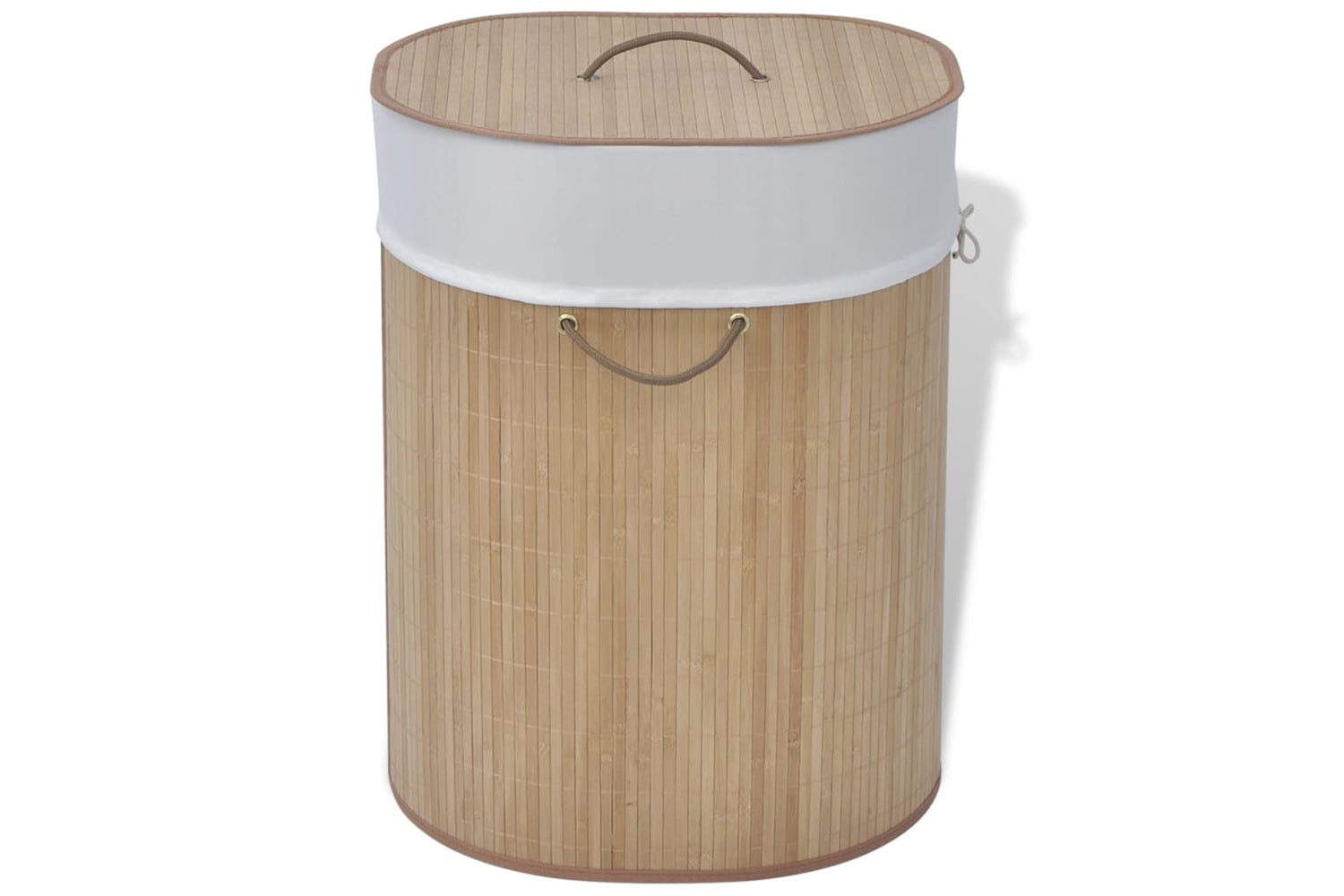 Vidaxl 242727 Bamboo Laundry Bin Oval Natural