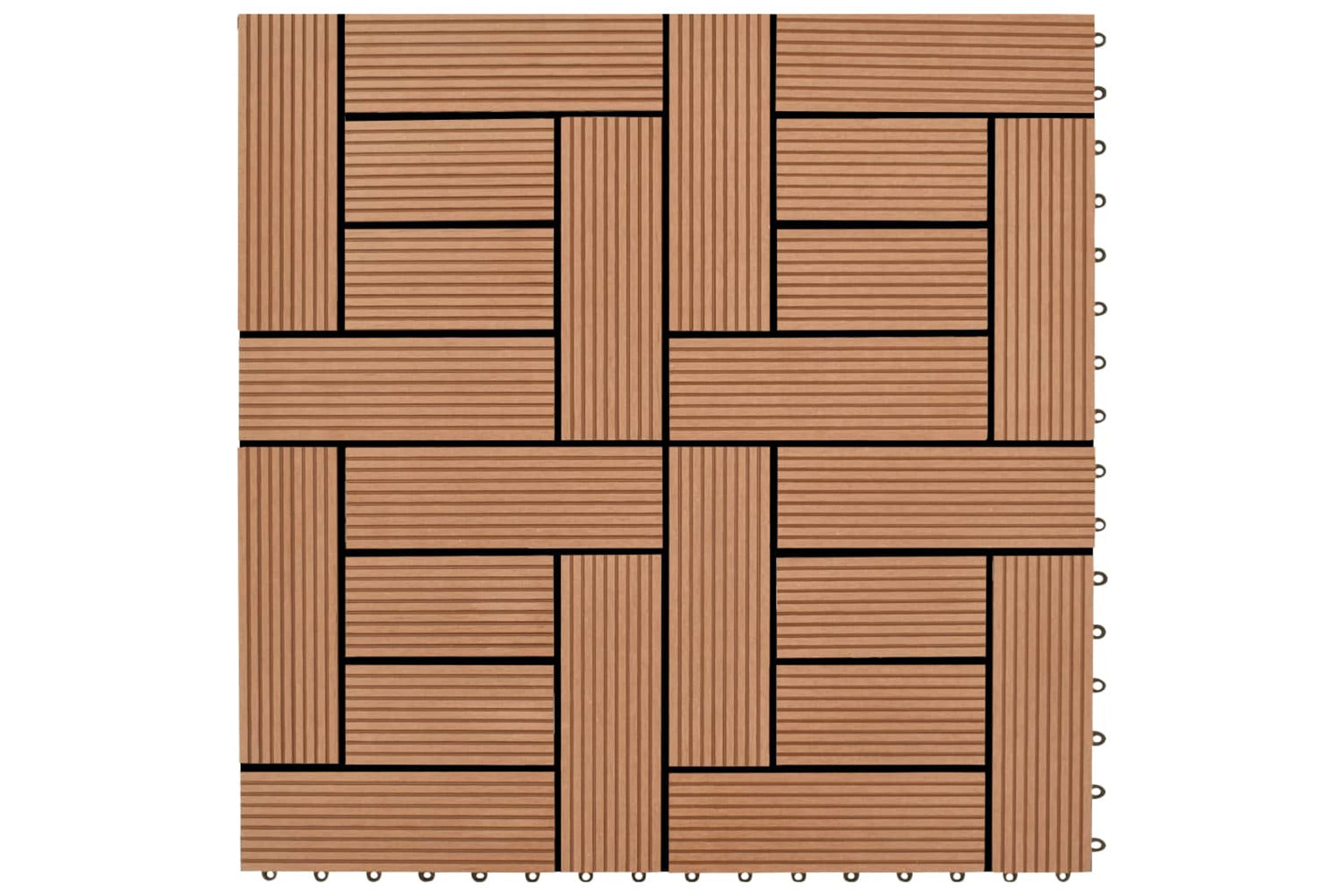 vidaXL 41550 Brown 11 Pcs 30 X 30cm Decking Tiles-2