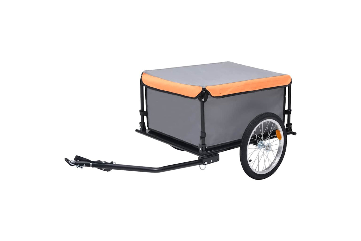 Vidaxl Bike Trailer Grey And Orange 65 Kg-2