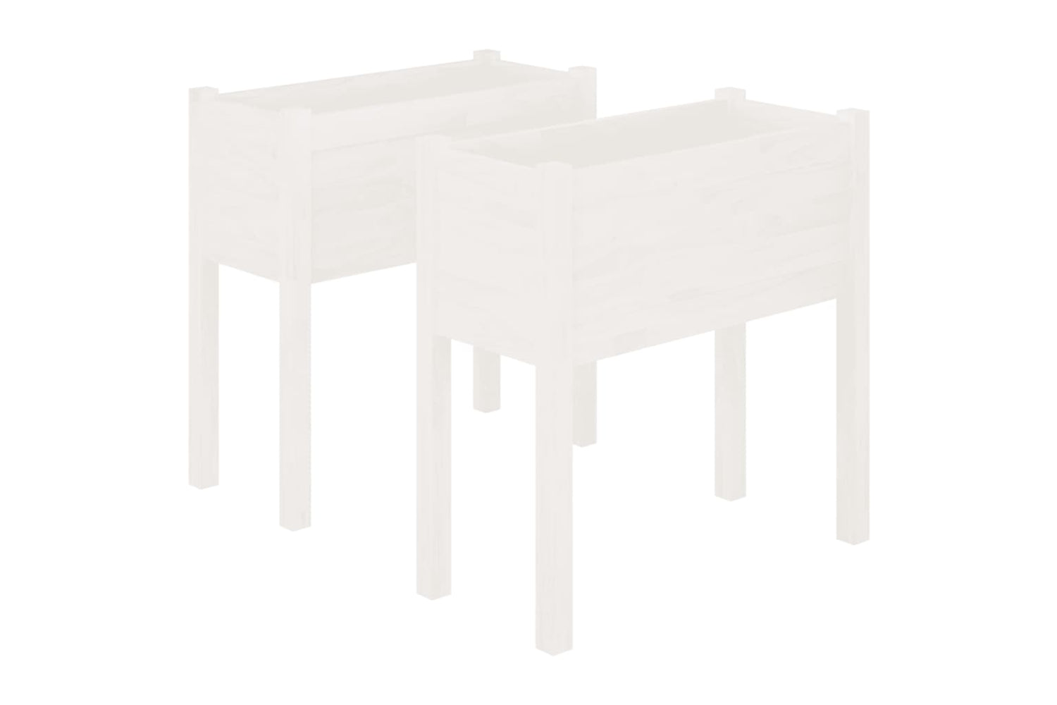 vidaXL 810822 Garden Planters 2 Pcs White 70x31x70cm Solid Pinewood