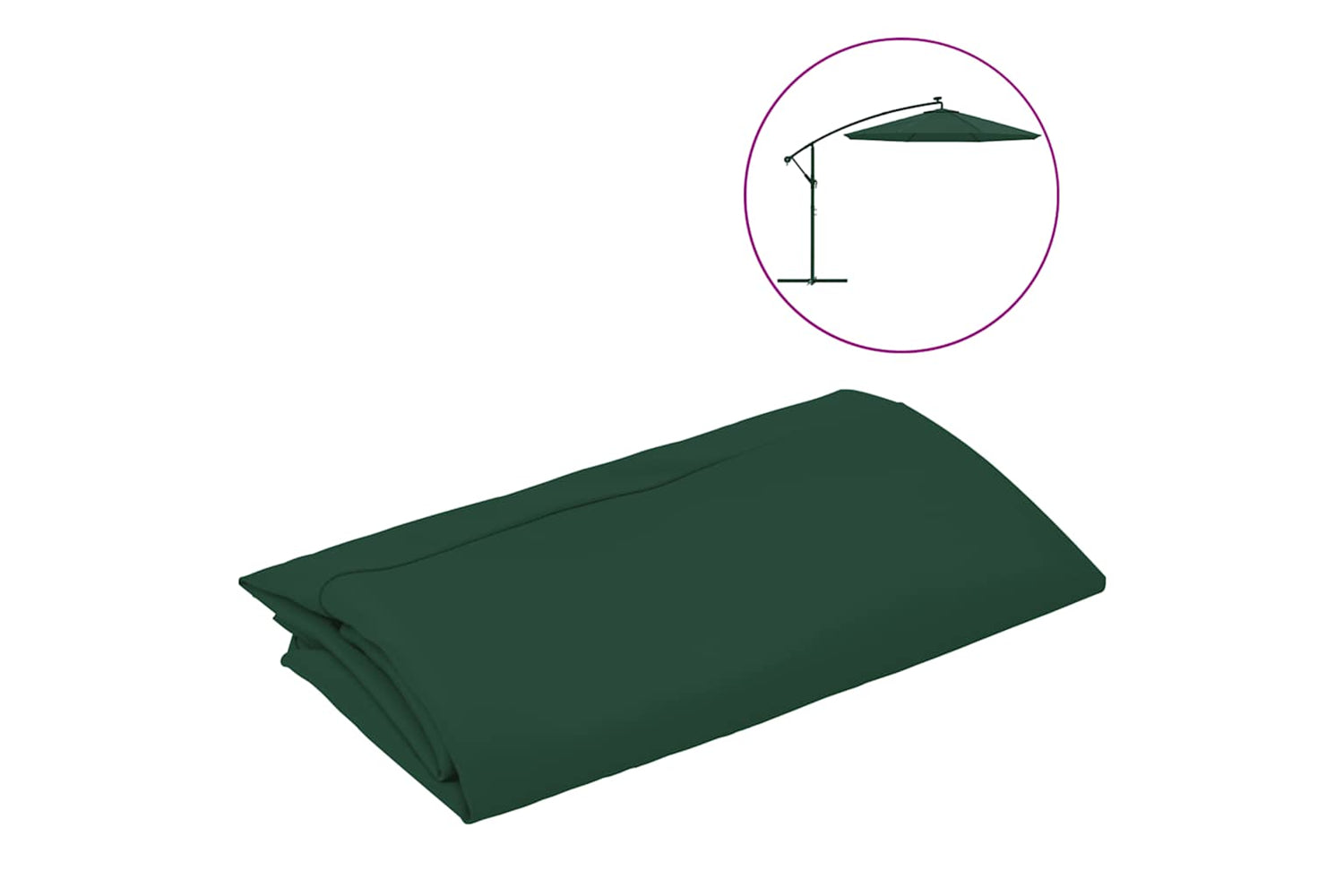 vidaXL 313802 Replacement Fabric For Cantilever Umbrella Green 300cm