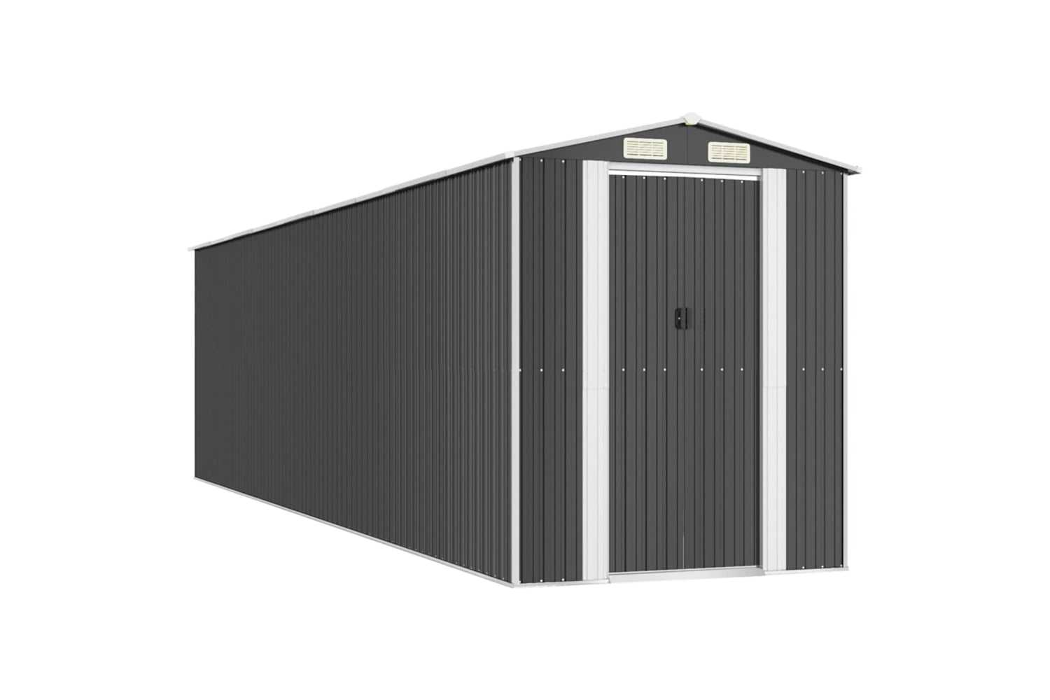 vidaXL 3147456 Garden Shed Anthracite 192x772x223cm Galvanised Steel