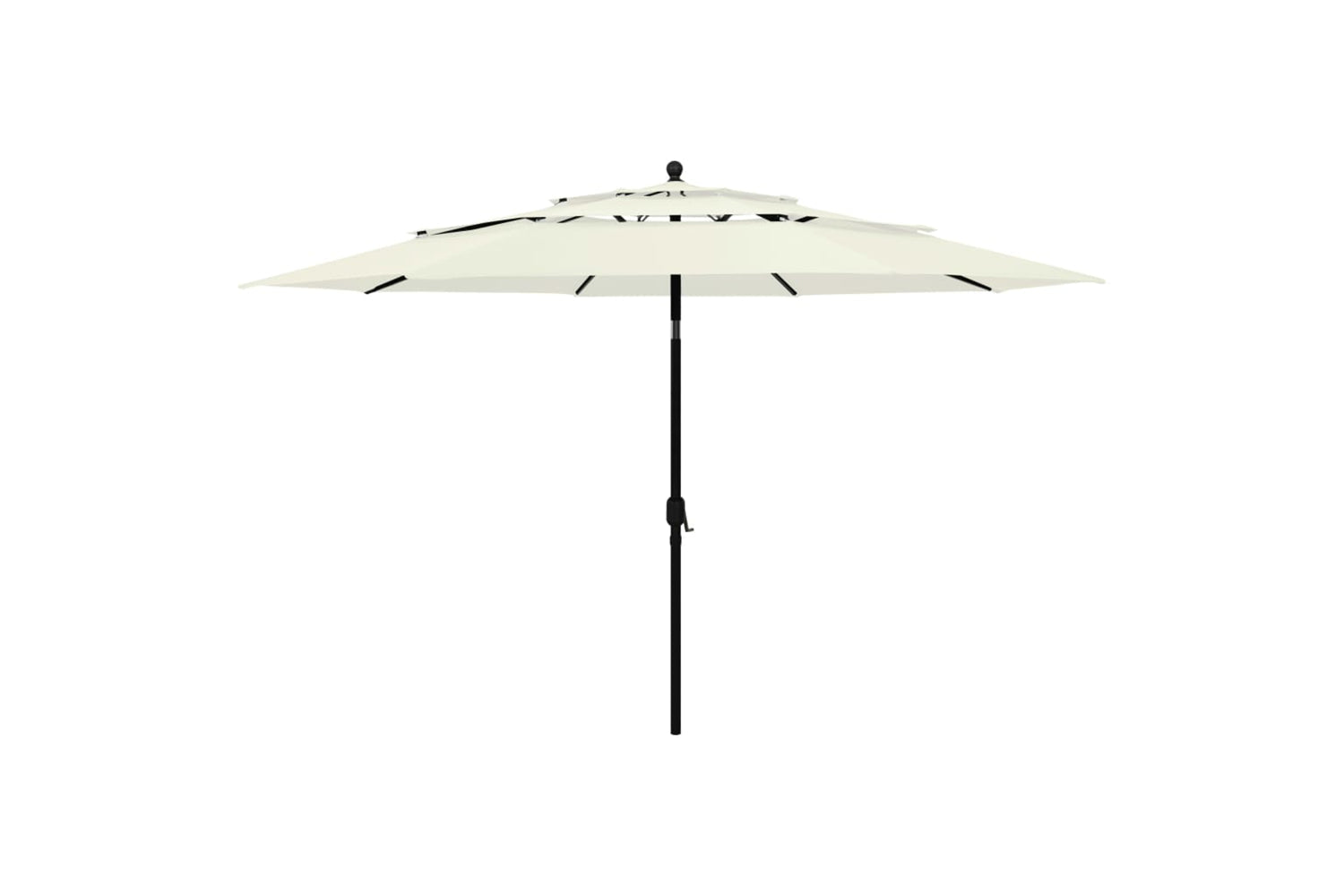 Vidaxl 313876 3-tier Parasol With Aluminium Pole Sand 3.5 M