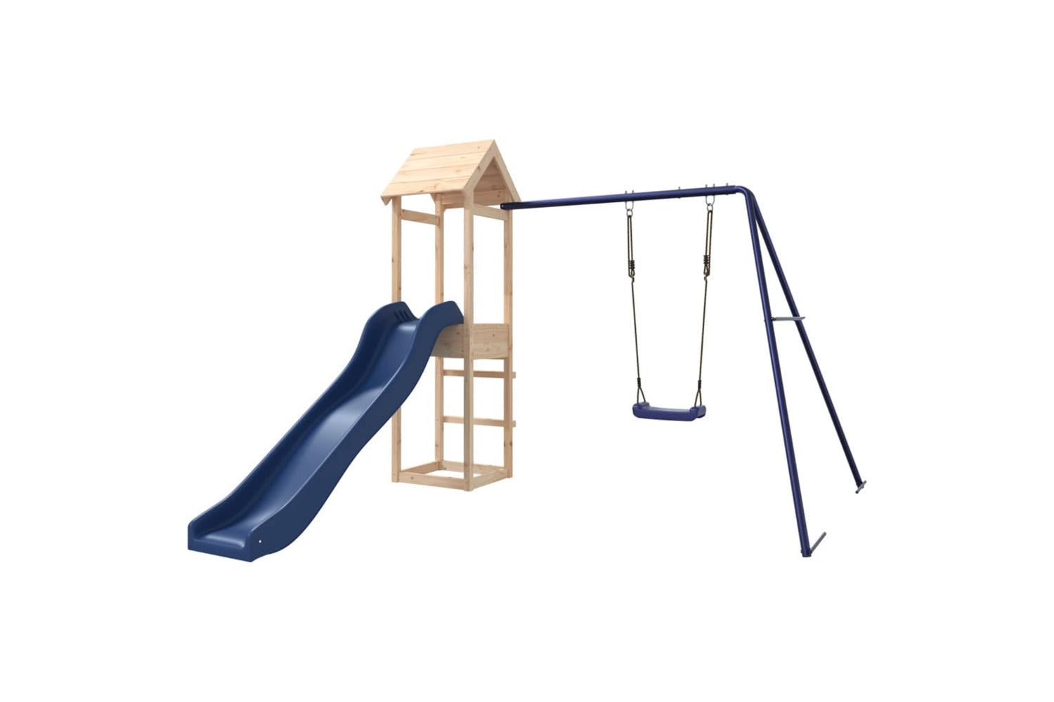 Vidaxl 3155855 Playhouse With Slide Swing Solid Wood Pine-2