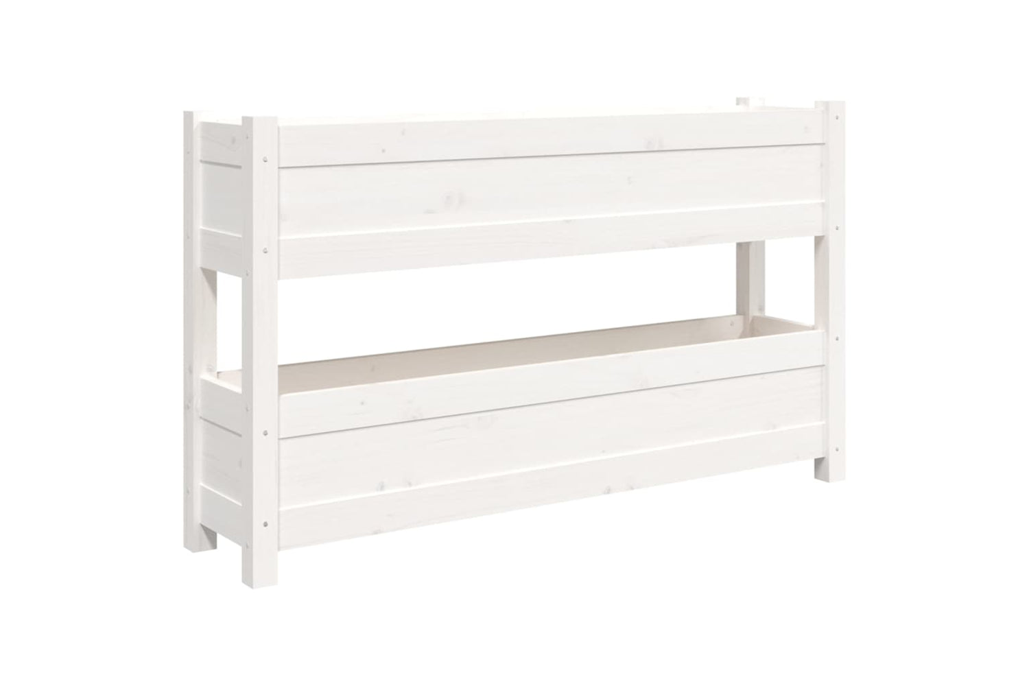 vidaXL 823928 Planter White 112x25x66cm Solid Wood Pine