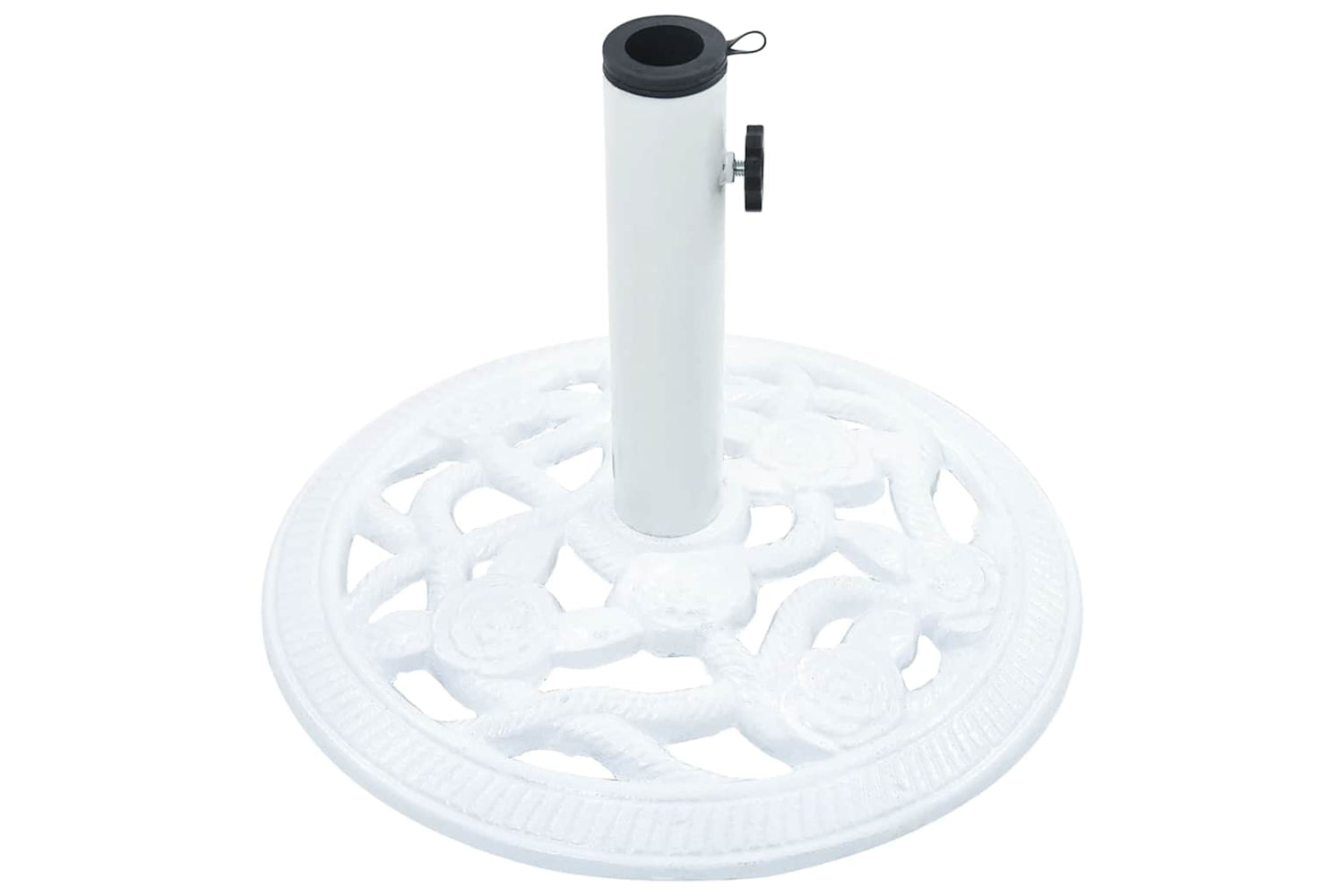 vidaXL 47864 Umbrella Base White 9 Kg 40cm Cast Iron-4