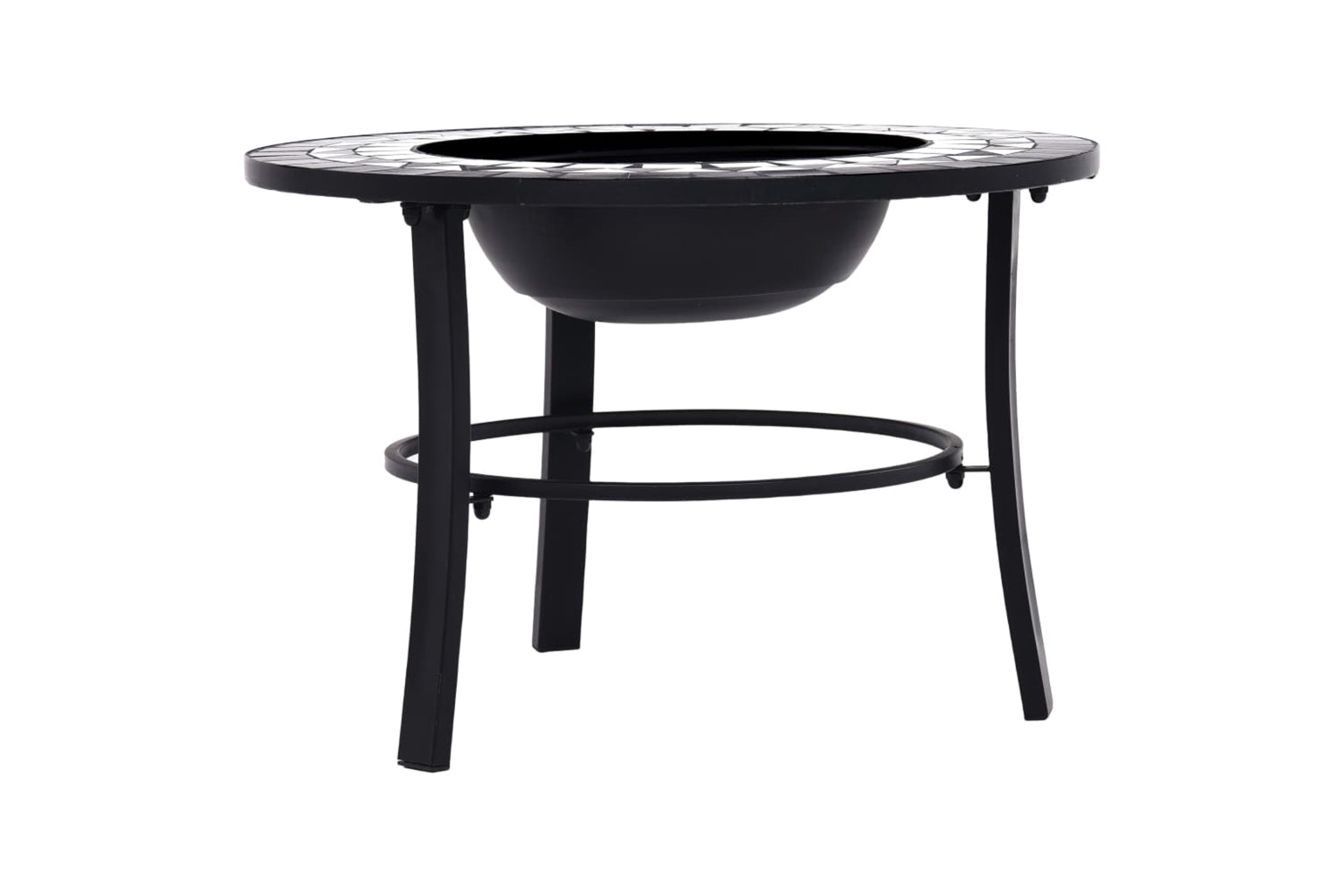 Vidaxl 46721 Vidaxl Mosaic Fire Pit Black And White 68cm Ceramic-4