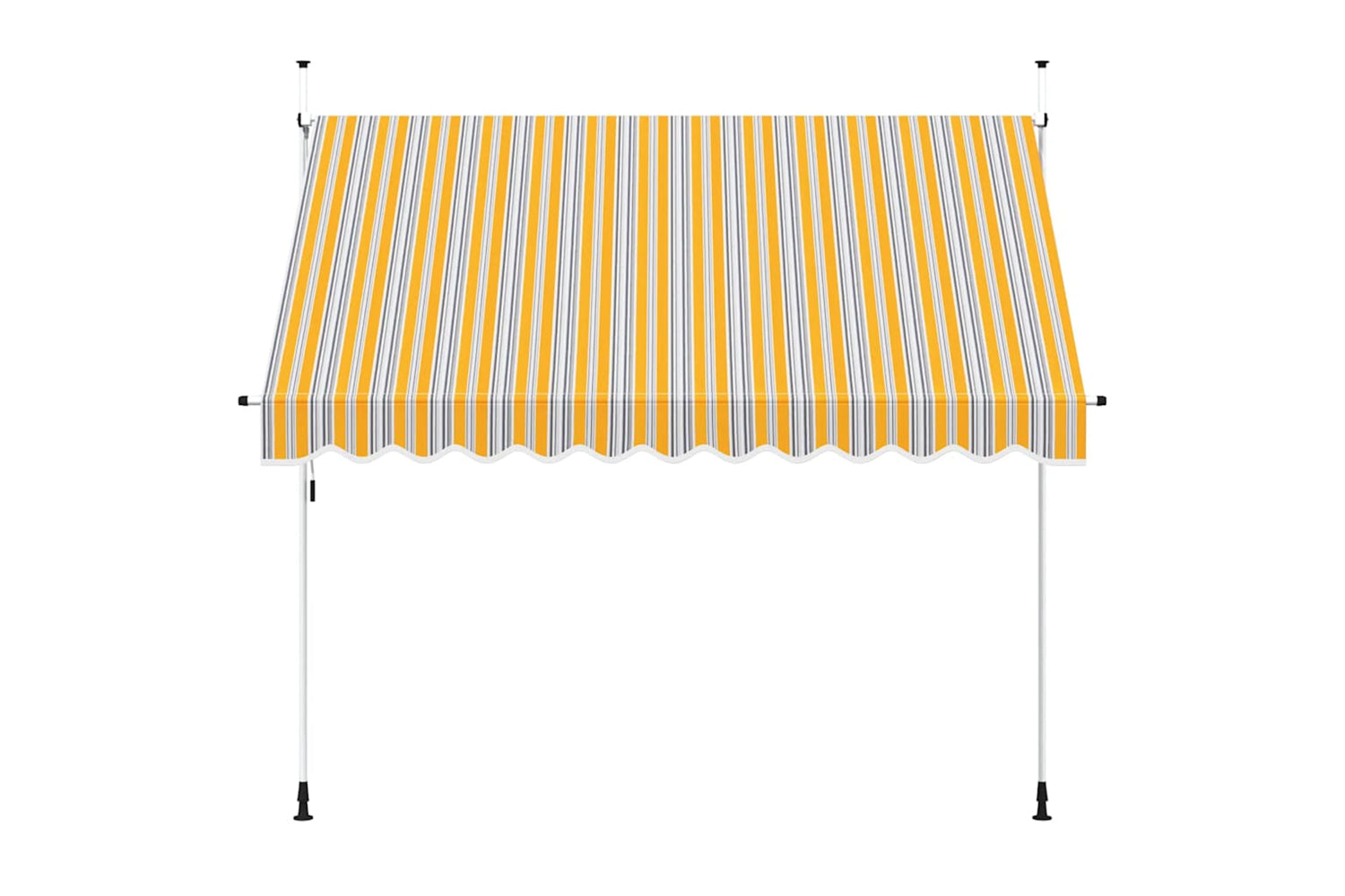 vidaXL 43228 Manual Retractable Awning 300cm Yellow And Blue Stripes-2