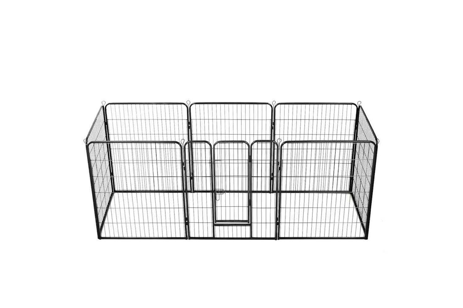 vidaXL 170574 Dog Playpen 8 Panels Steel 80x100cm Black