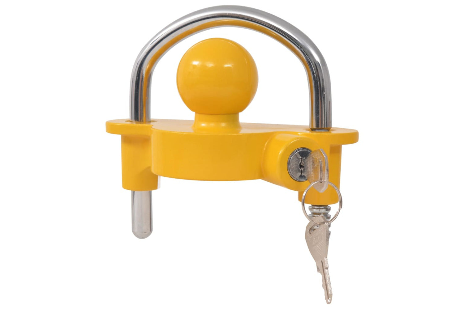 Vidaxl 142675 Trailer Lock With 2 Keys Steel And Aluminium Alloy Yellow-2