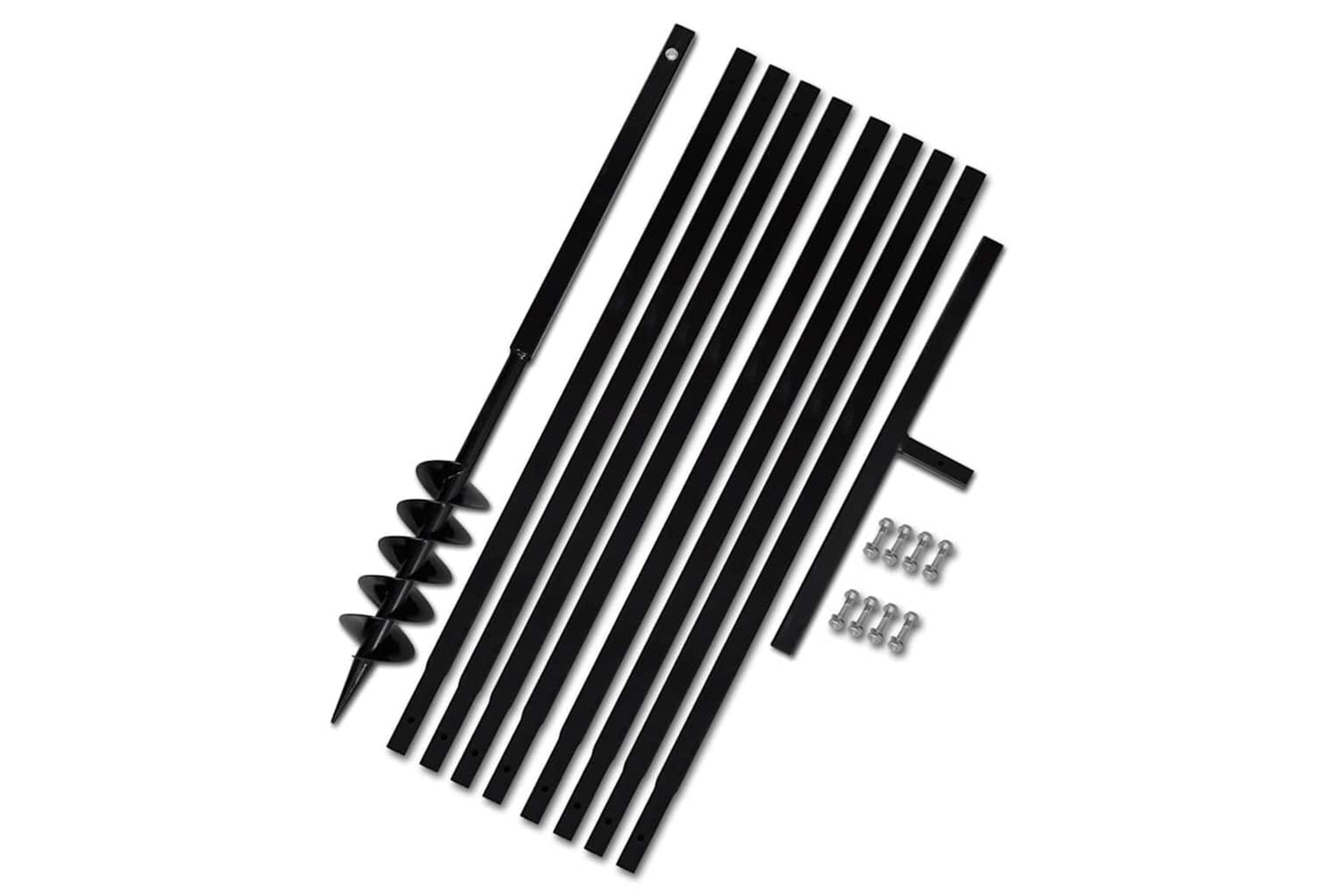 vidaXL 270520 Ground Drill With Handle 100mm With Extension Tube 9 M Steel