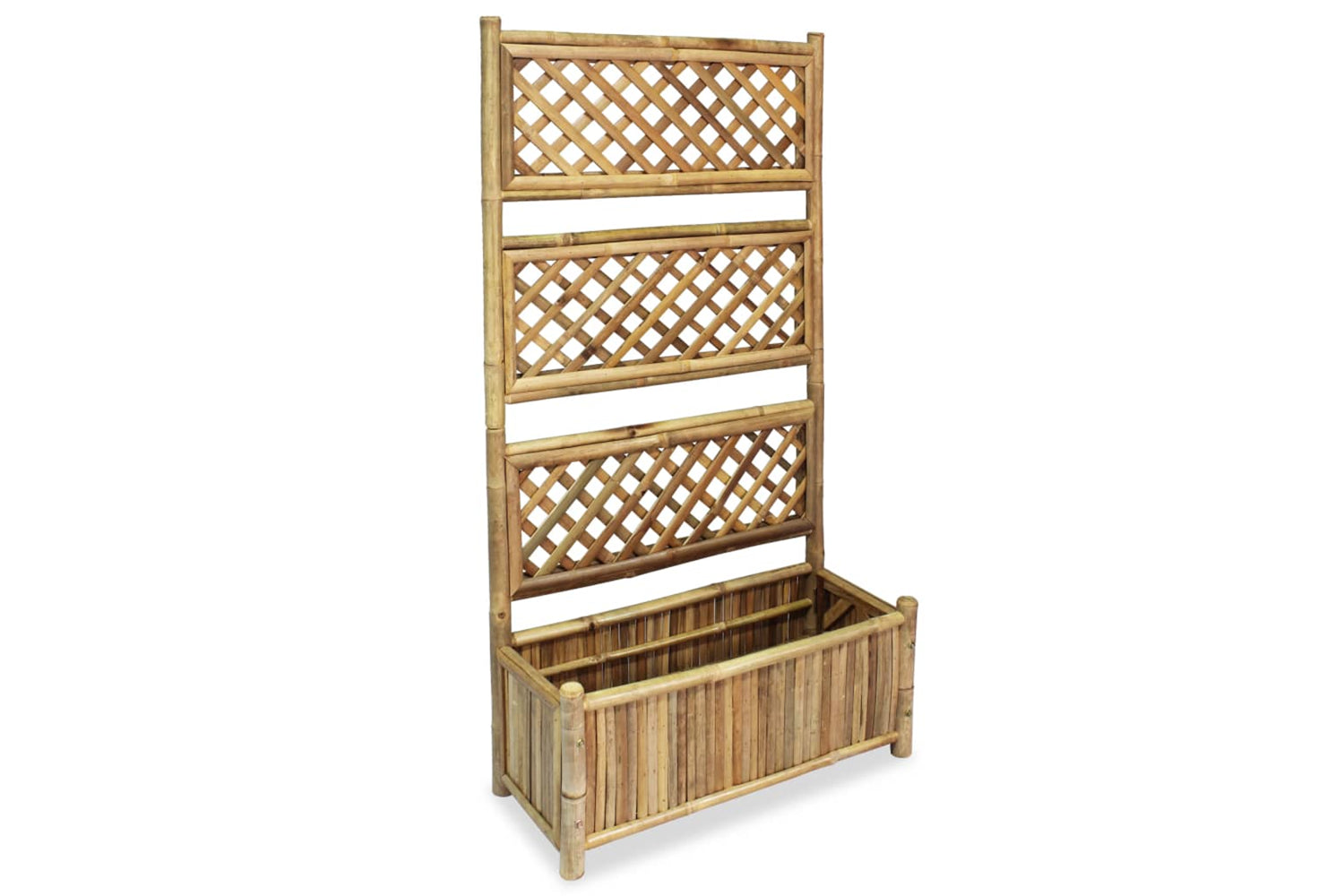 vidaXL 43714 Garden Raised Bed With Trellis Bamboo 70cm