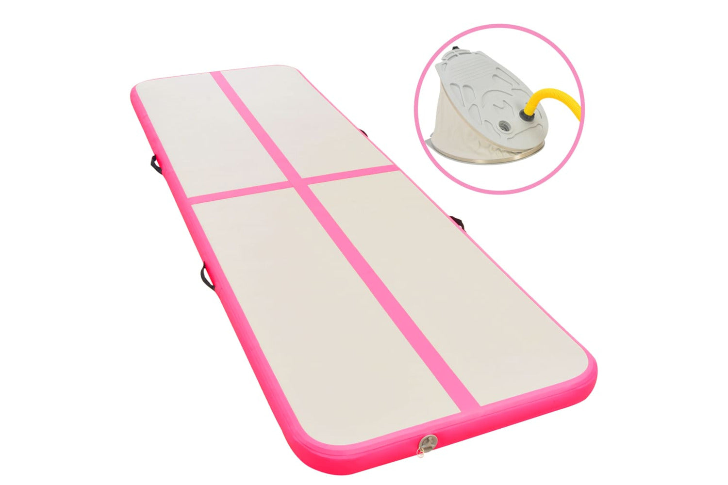 vidaXL 91918 Inflatable Gymnastics Mat With Pump 500x100x10cm Pvc Pink-2