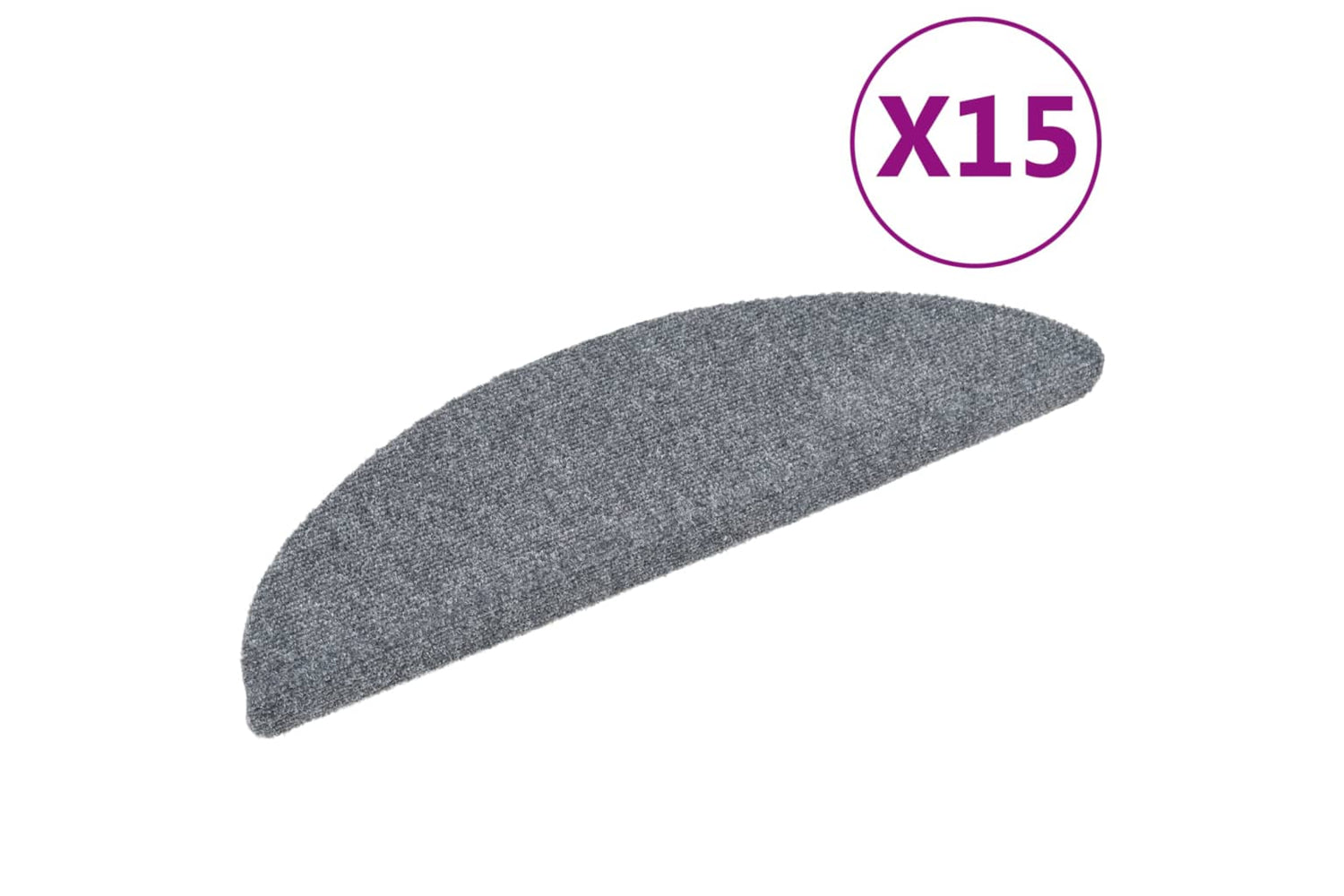 vidaXL 132693 15 Self-adhesive Stair Mats Needle Punch 56x17x3cm Light Grey