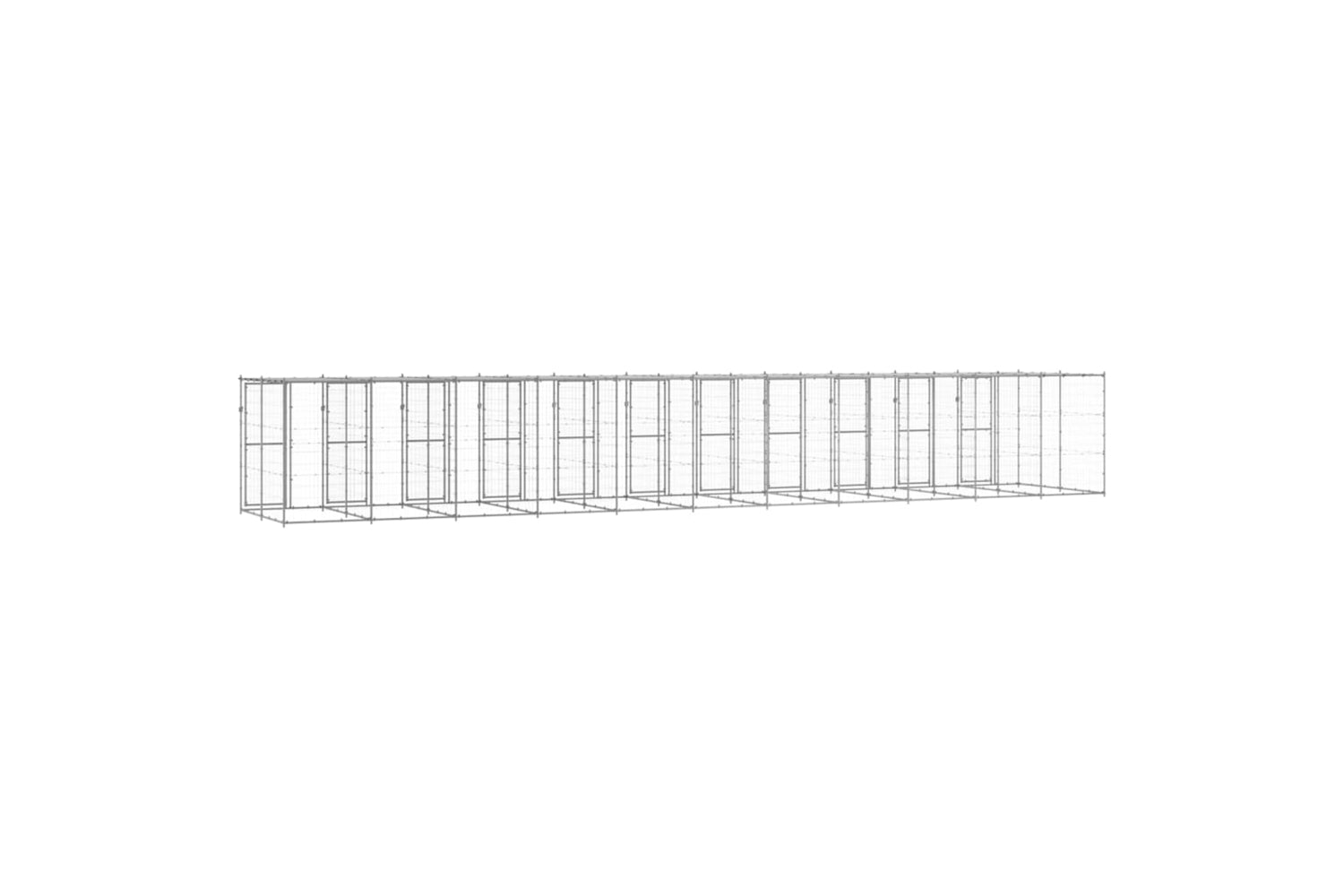 Vidaxl 3082281 Outdoor Dog Kennel Galvanised Steel With Roof 29.04 M2