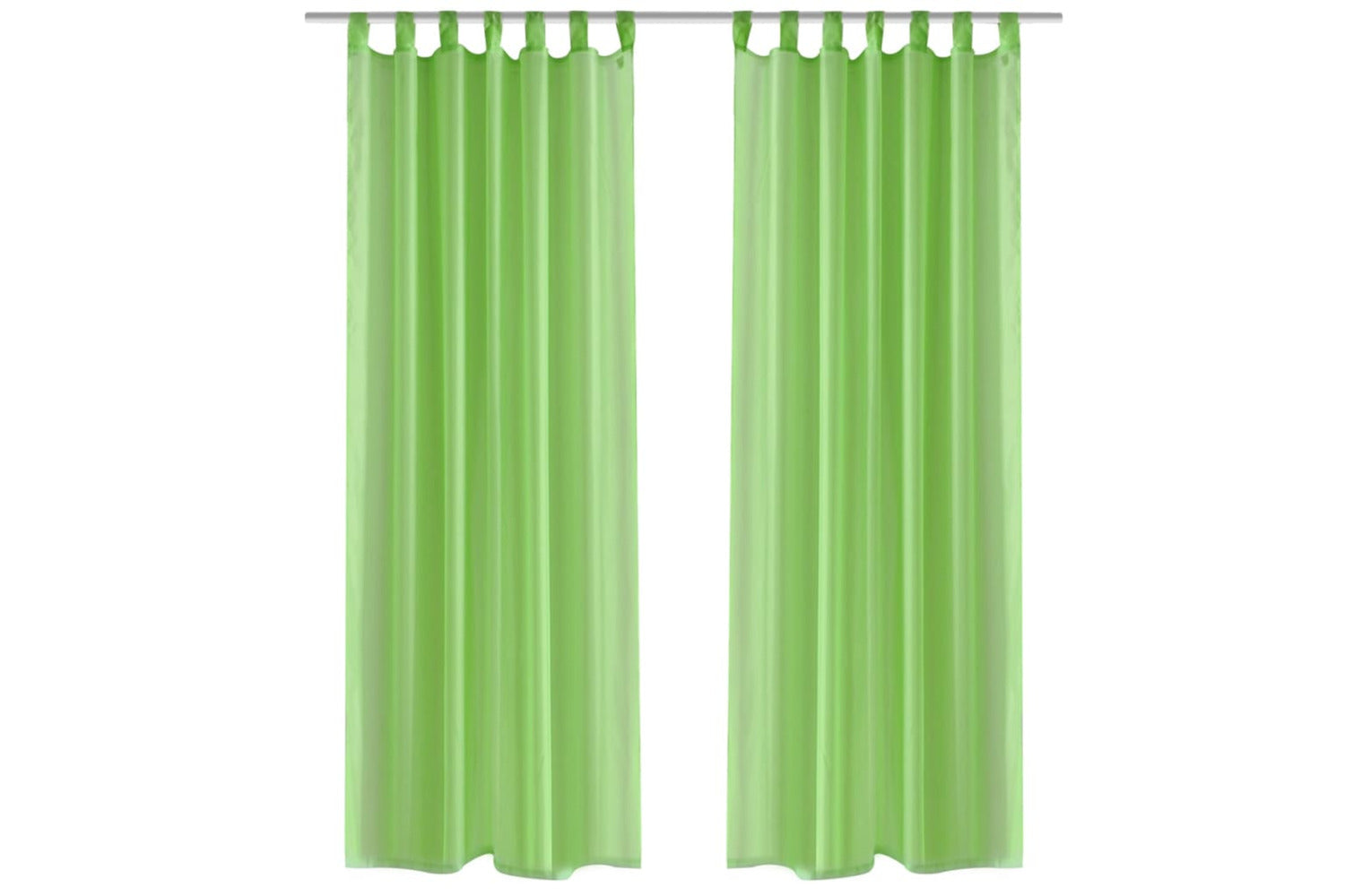 vidaXL 130203 Apple Green Sheer Curtain 140 X 175cm 2 Pcs