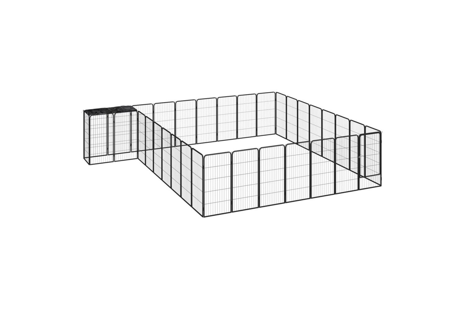 vidaXL 3115954 34-panel Dog Playpen Black 50x100cm Powder-coated Steel