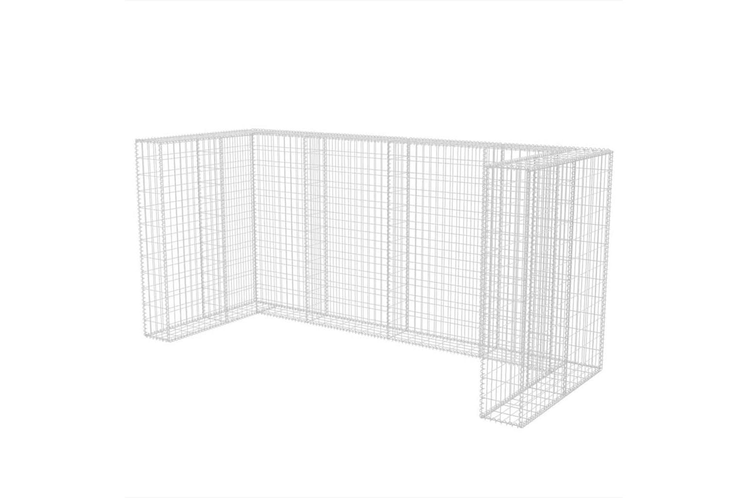 vidaXL 142560 Gabion Triple Wheelie Bin Surround Steel 250x100x120cm