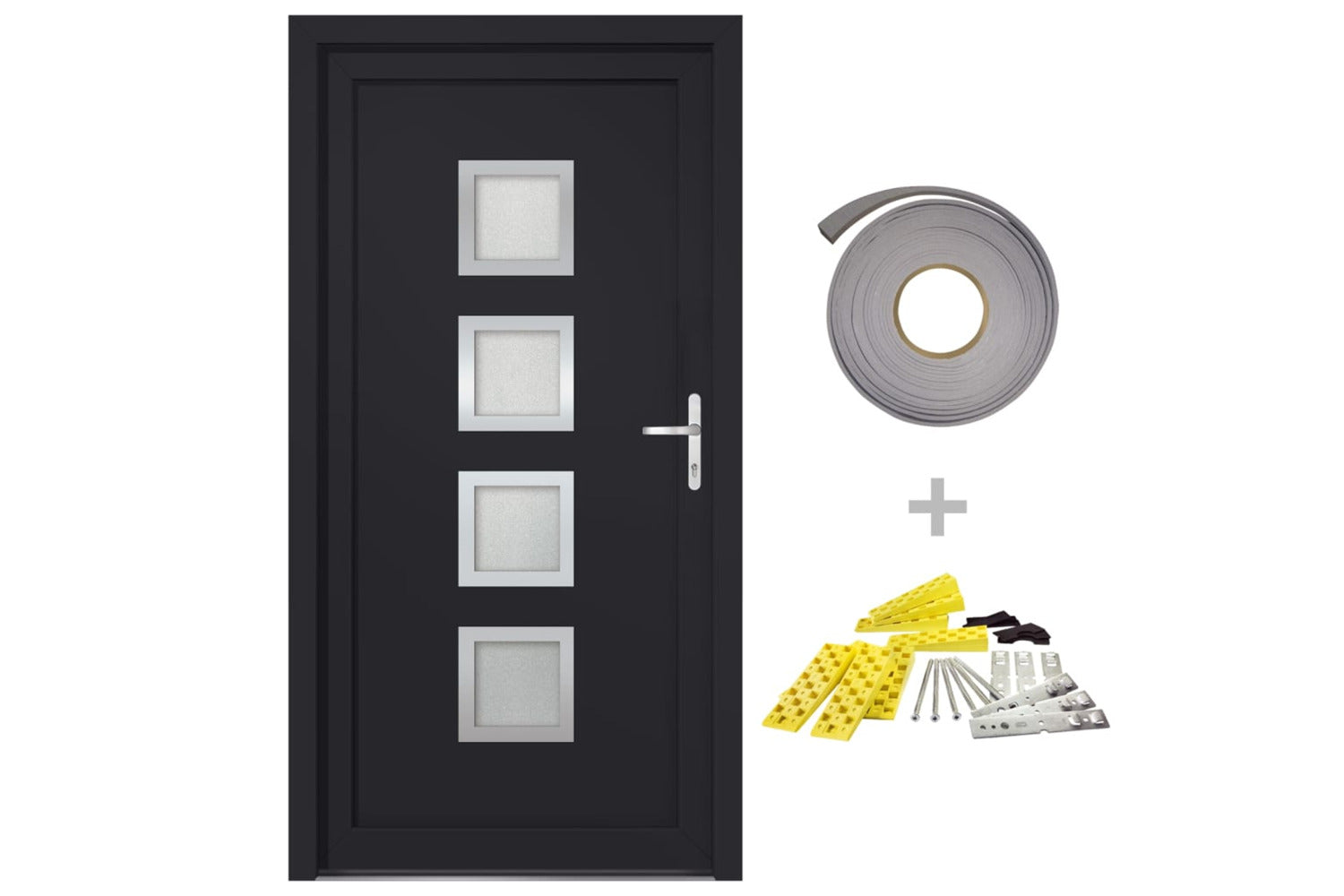 vidaXL 3187857 Front Door Anthracite 98x200cm Pvc-2