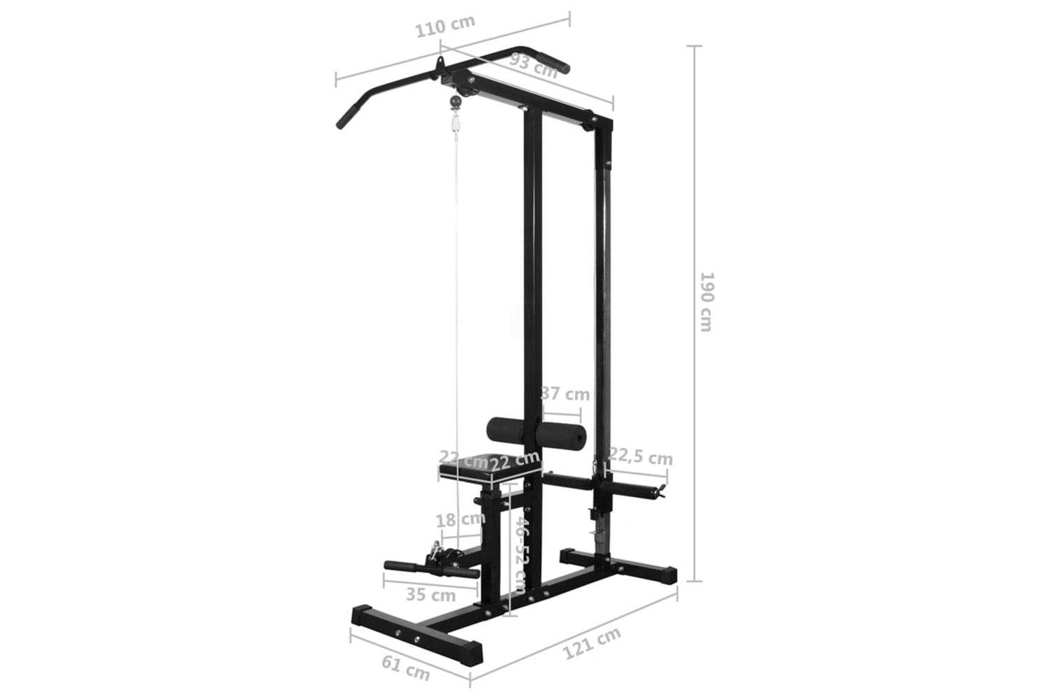 Vidaxl Power Tower With Weight Plates 40 Kg-9