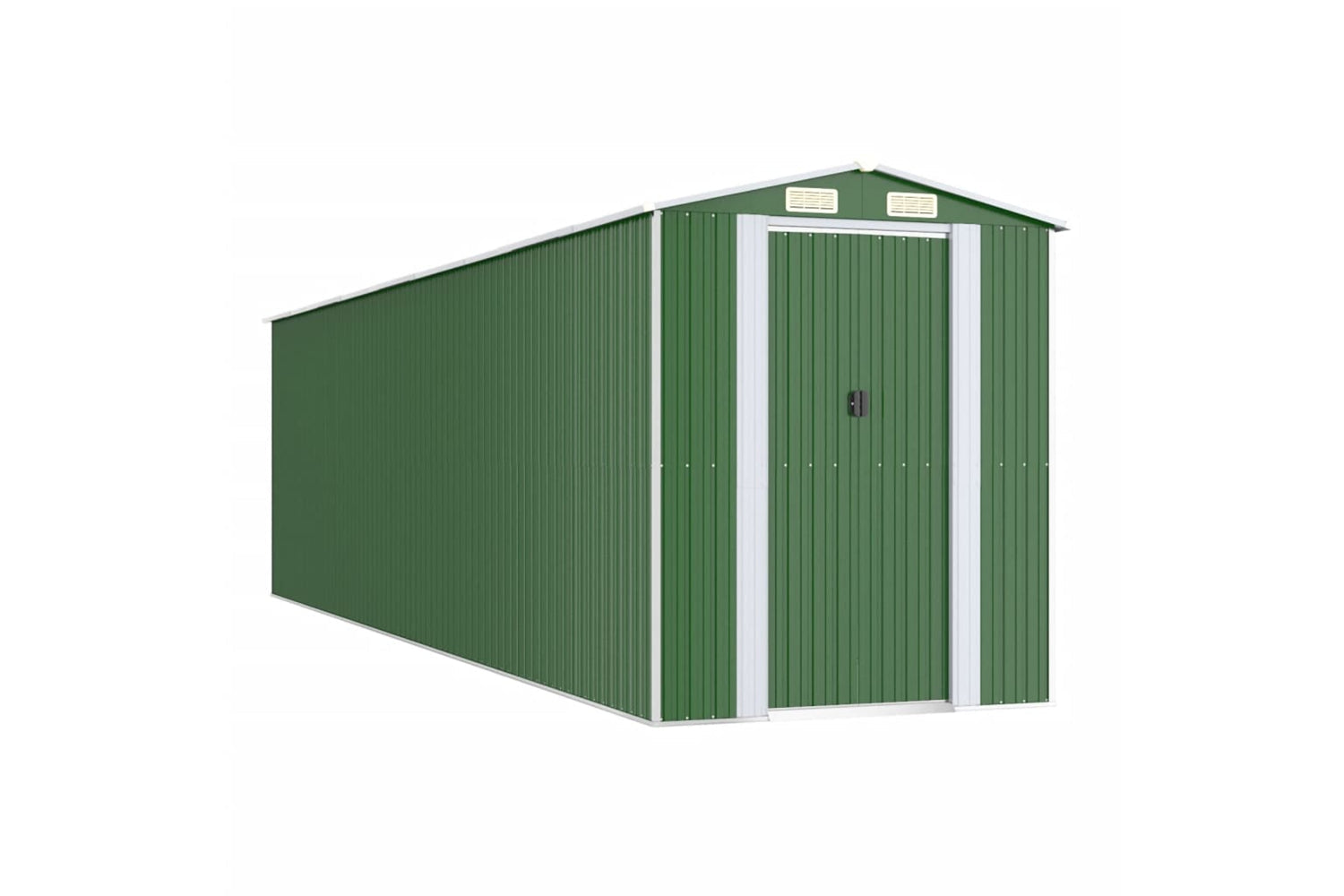 vidaXL 3147434 Garden Shed Green 192x772x223cm Galvanised Steel