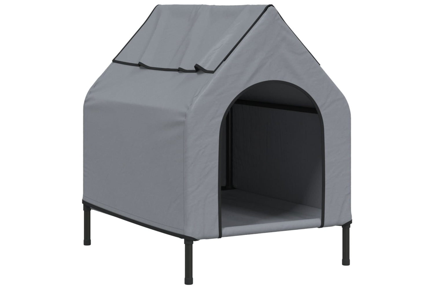 Vidaxl Dog House Light Grey Oxford Fabric And Steel