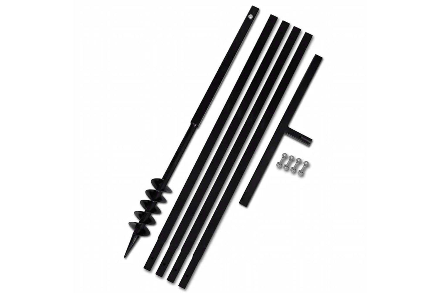 vidaXL 270539 Ground Drill With Handle 80mm With Extension Tube 5 M Steel