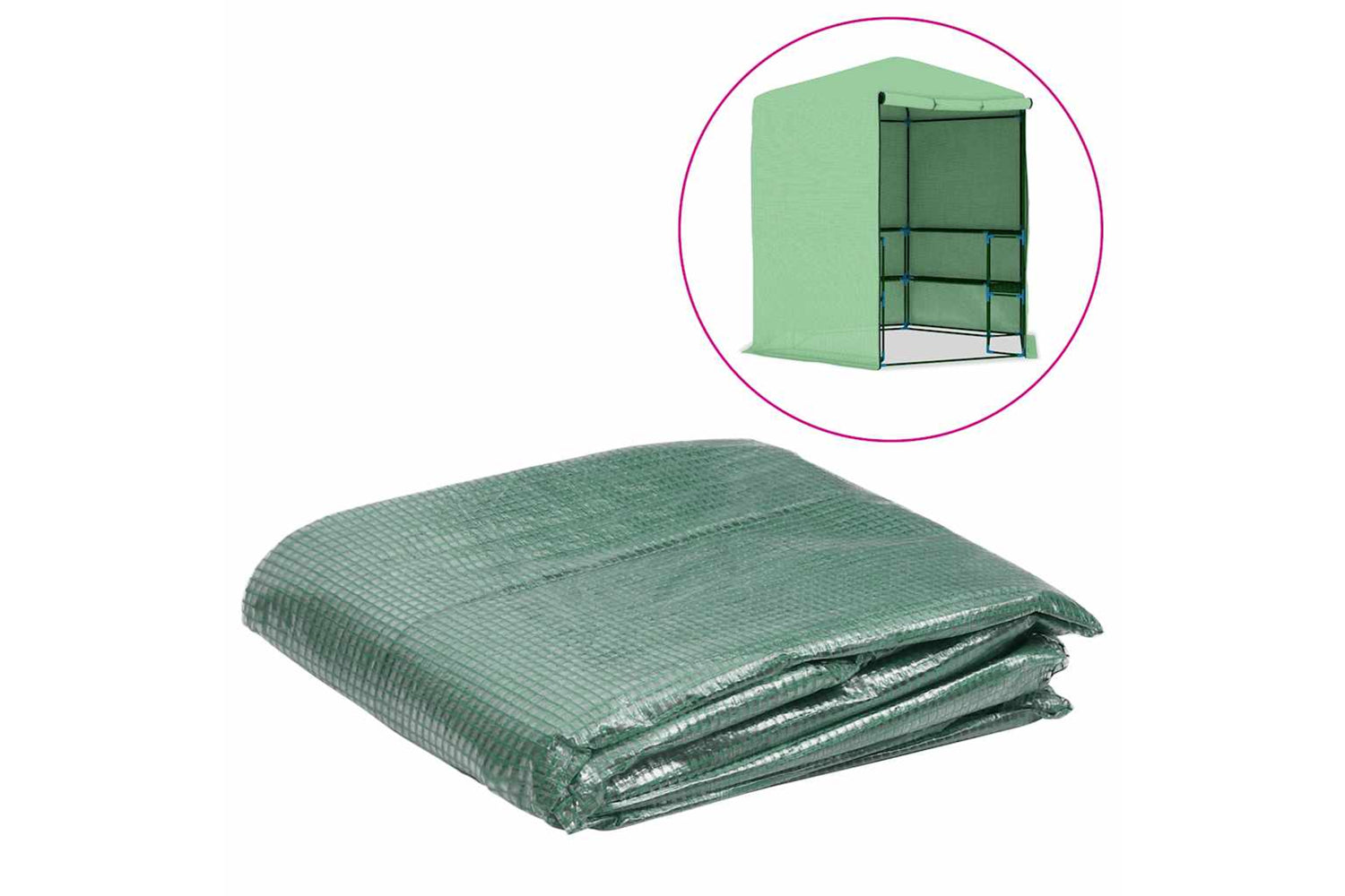 vidaXL 316450 Greenhouse Replacement Cover (6.5025 mÂ²) 255x255x194cm Green