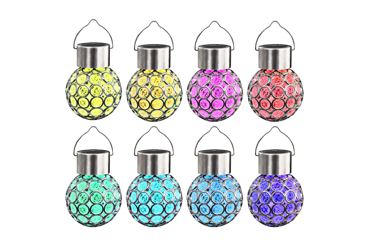 Vidaxl 44412 Hanging Solar Lamps 8 Pcs Led Lights Rgb