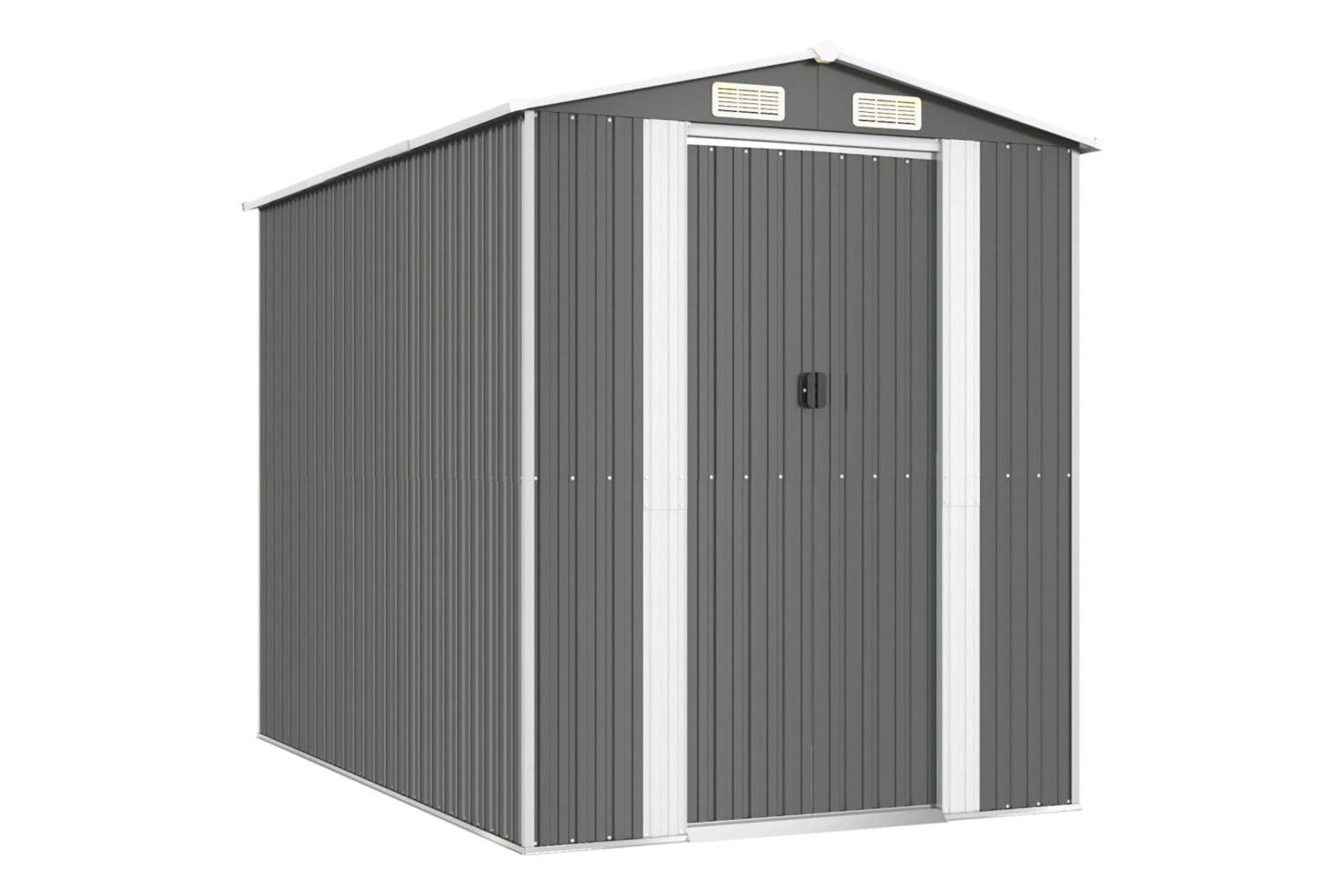 vidaXL 3147439 Garden Shed Light Grey 192x274x223cm Galvanised Steel