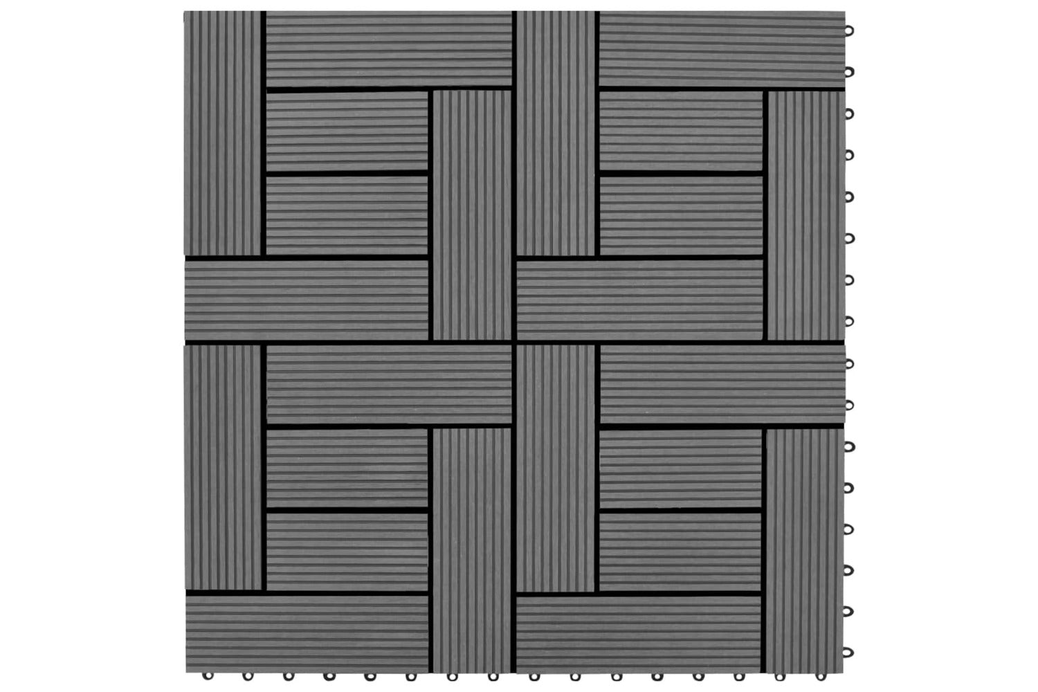 vidaXL  41551 Grey 11 Pcs 30 X 30cm Decking Til-2