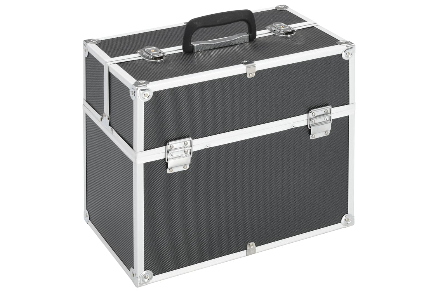 vidaXL 91833 Make-up Case 38x23x34cm Black Aluminium
