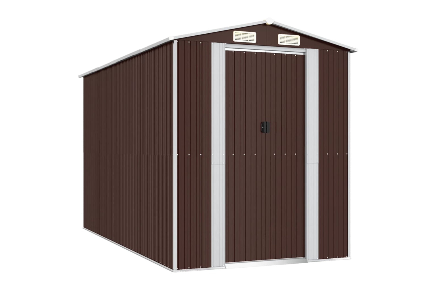 vidaXL 3147462 Garden Shed Dark Brown 192x357x223cm Galvanised Steel