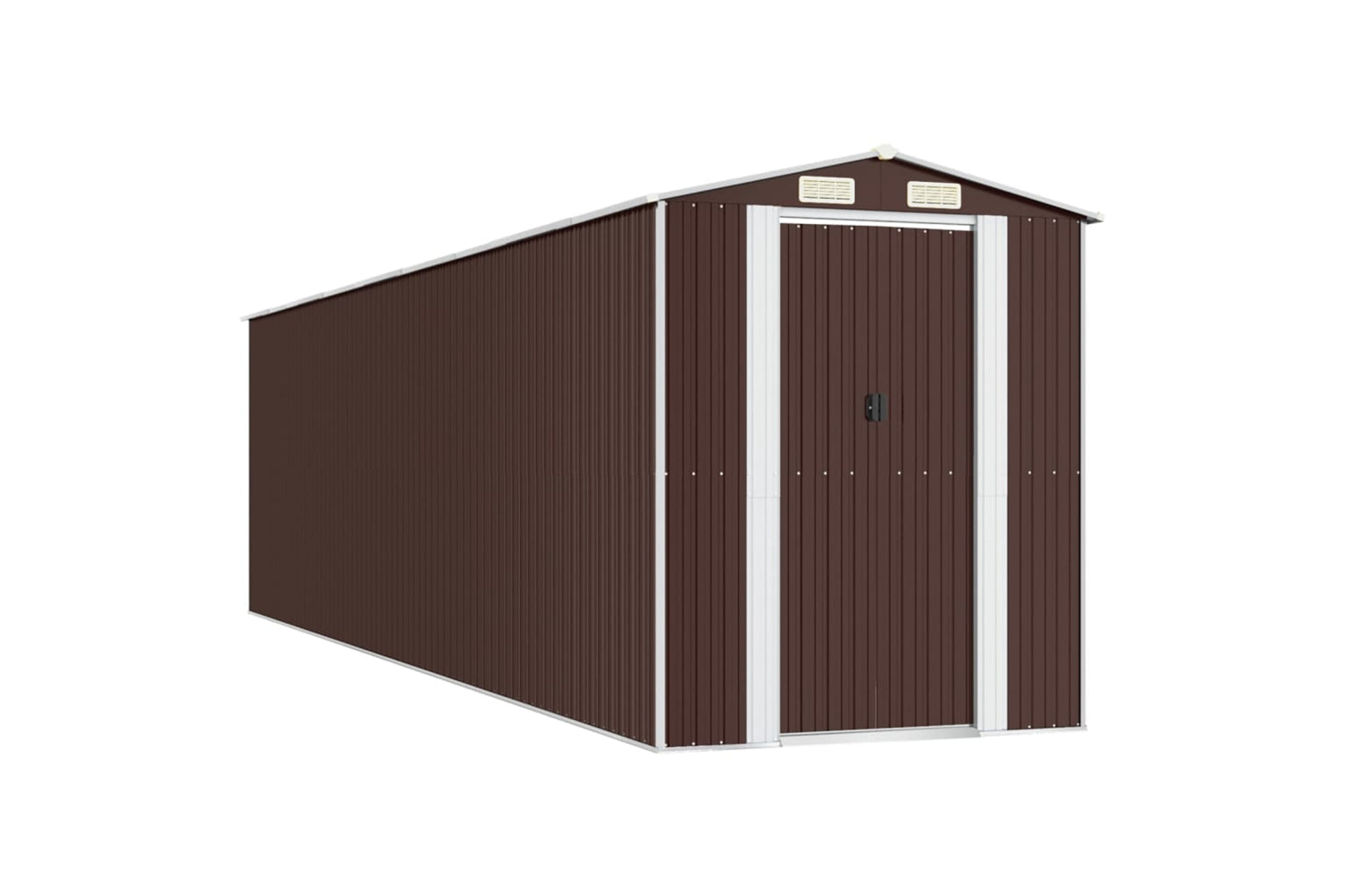 vidaXL 3147467 Garden Shed Dark Brown 192x772x223cm Galvanised Steel