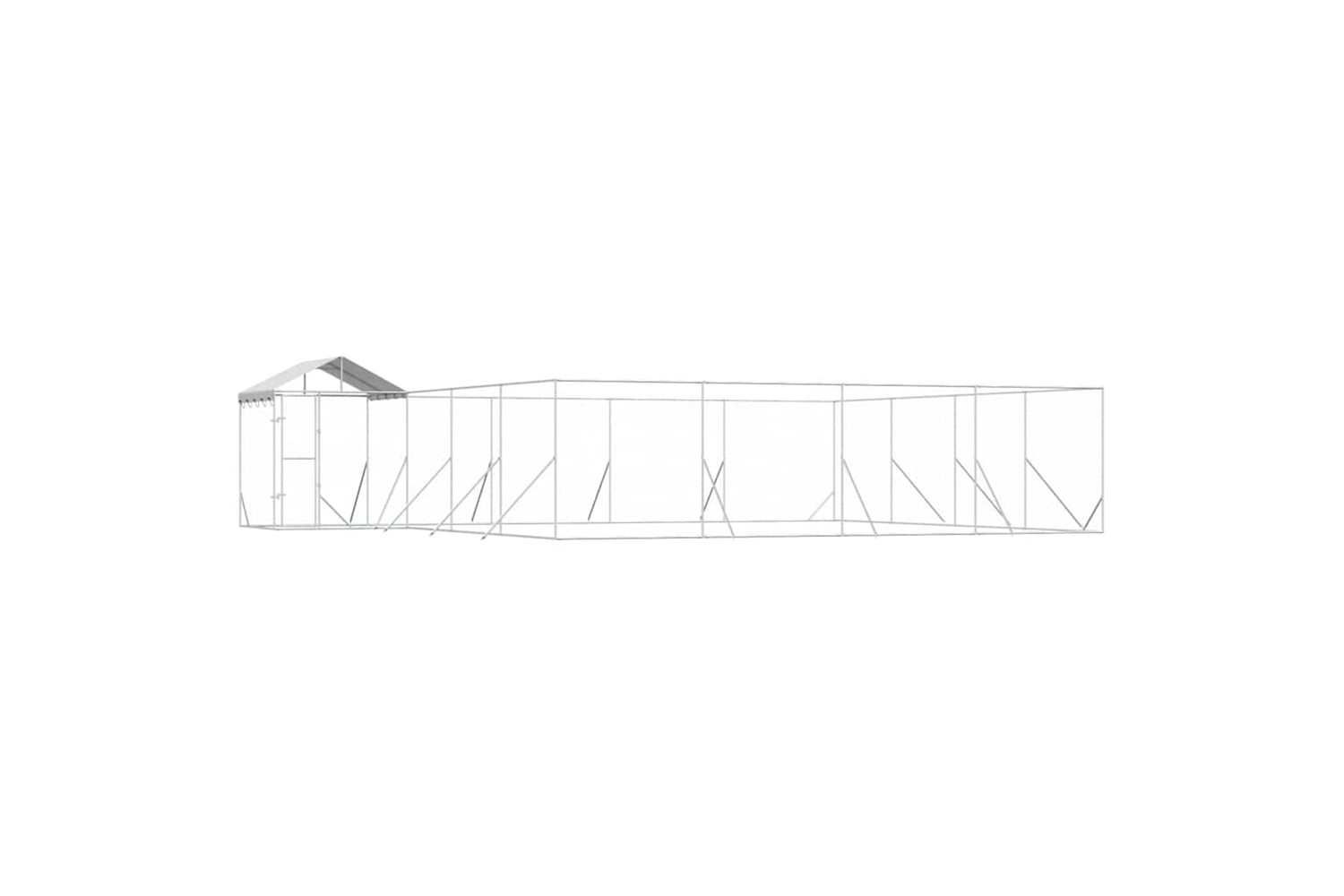 Vidaxl 3190473 Outdoor Dog Kennel With Roof Silver 10x8x2.5 M Galvanised Steel