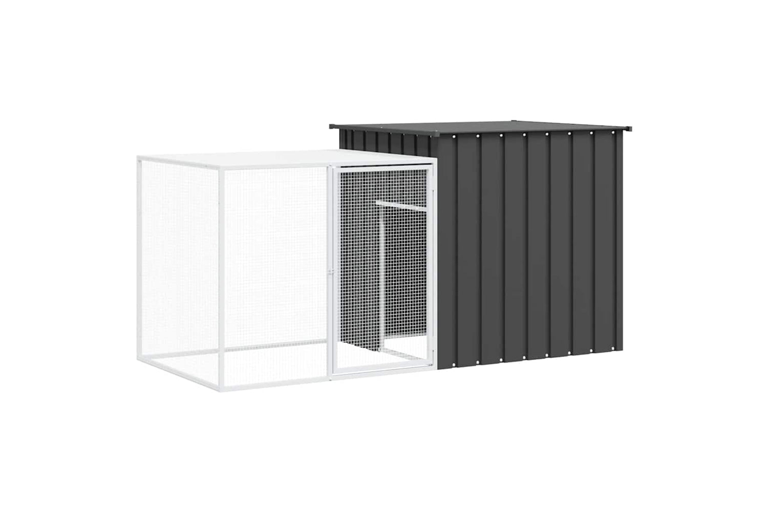 vidaXL 3155527 Rabbit Cage Anthracite 200x91x100cm Galvanised Steel