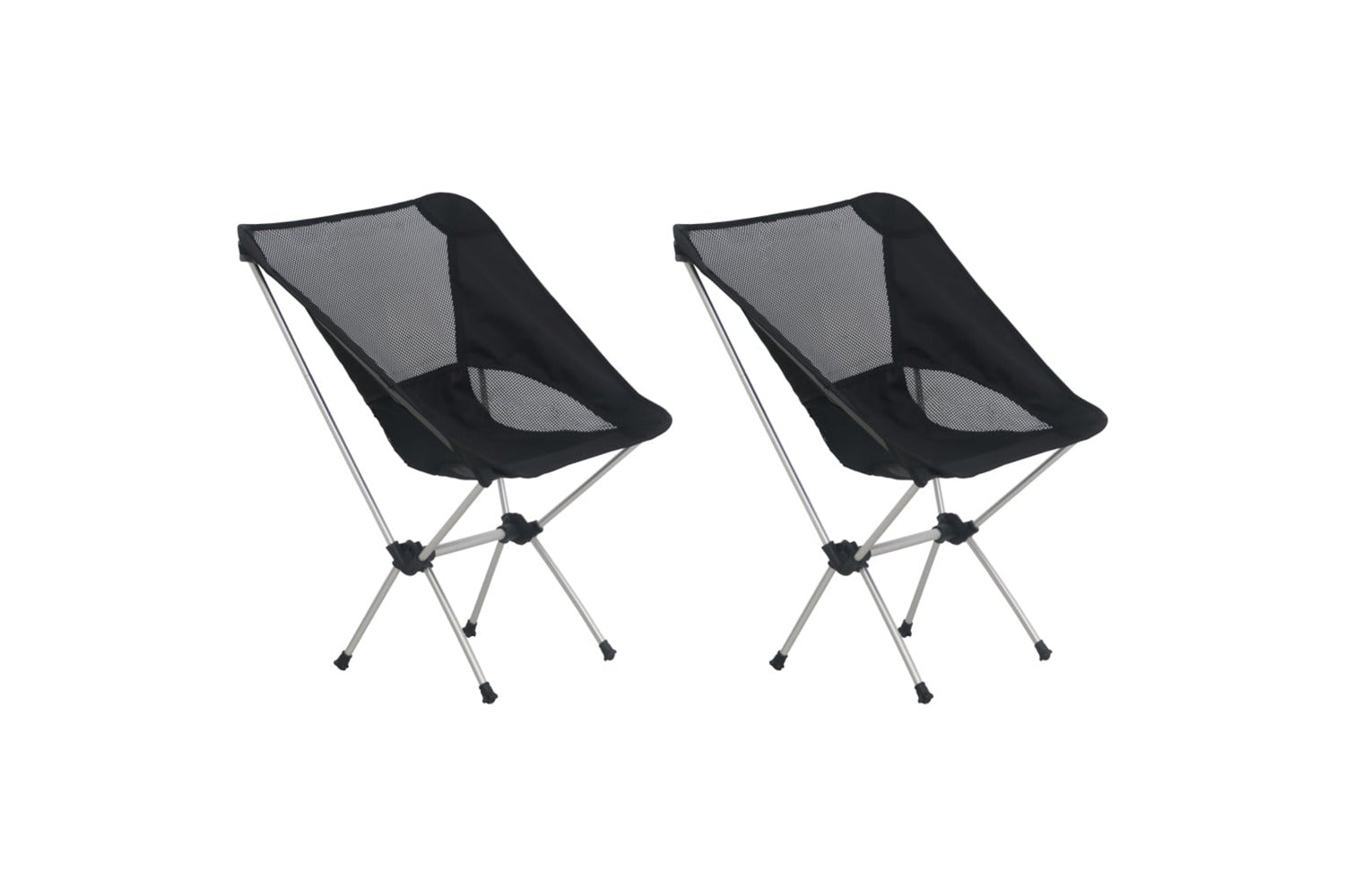 vidaXL 47797 2x Folding Camping Chairs With Carry Bag 54x50x65cm Aluminium-2