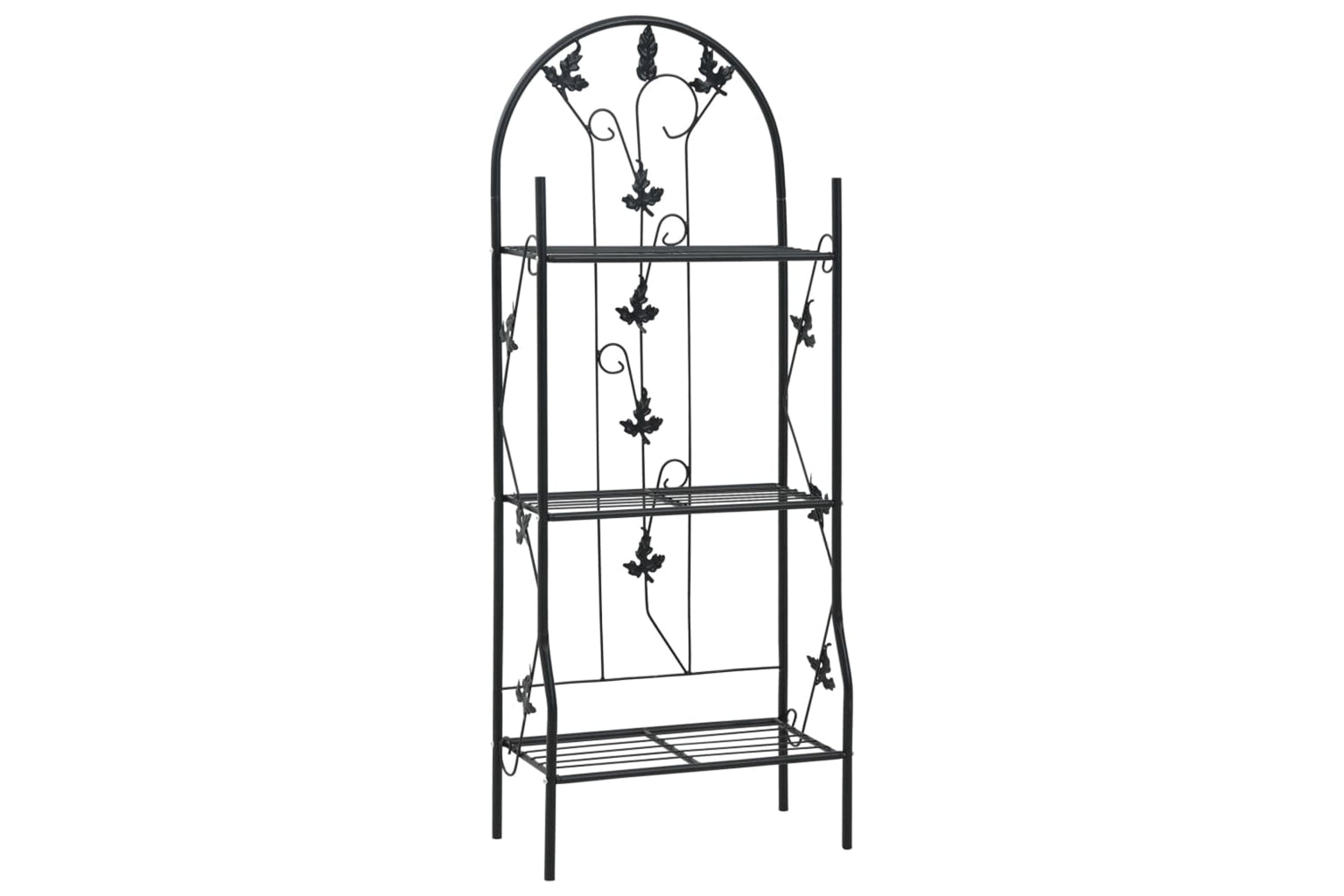 vidaXL 47097 3-layer Plant Rack Black 52x28x128cm Iron