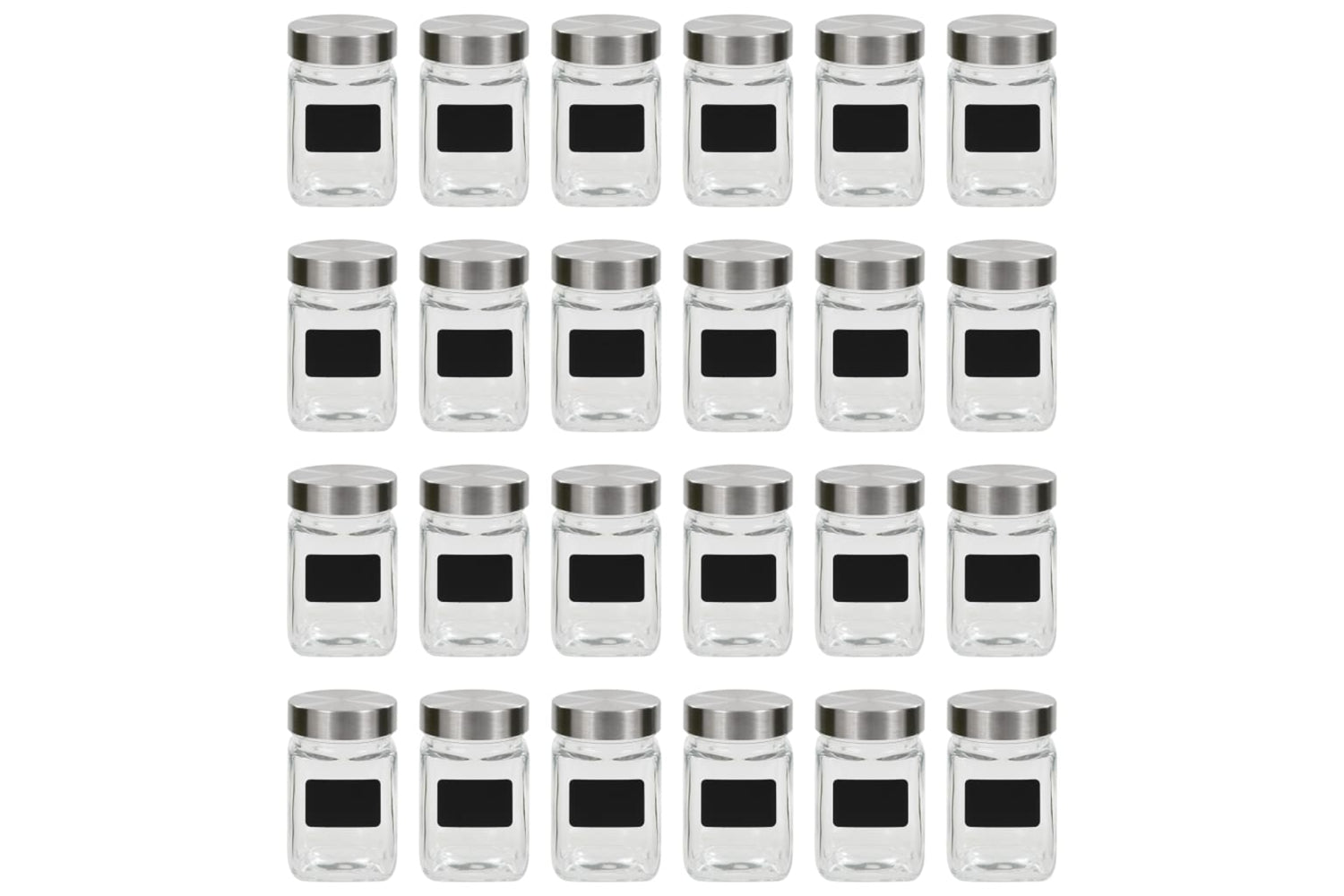 Vidaxl 50856 Storage Jars With Sticker 24 Pcs 300 Ml