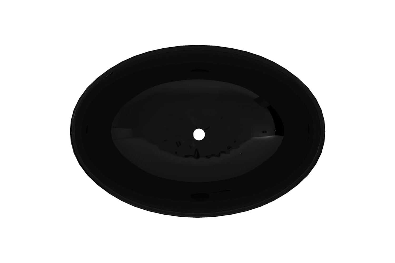Vidaxl Luxury Ceramic Basin Oval-shaped Sink Black 40 X 33 Cm-2