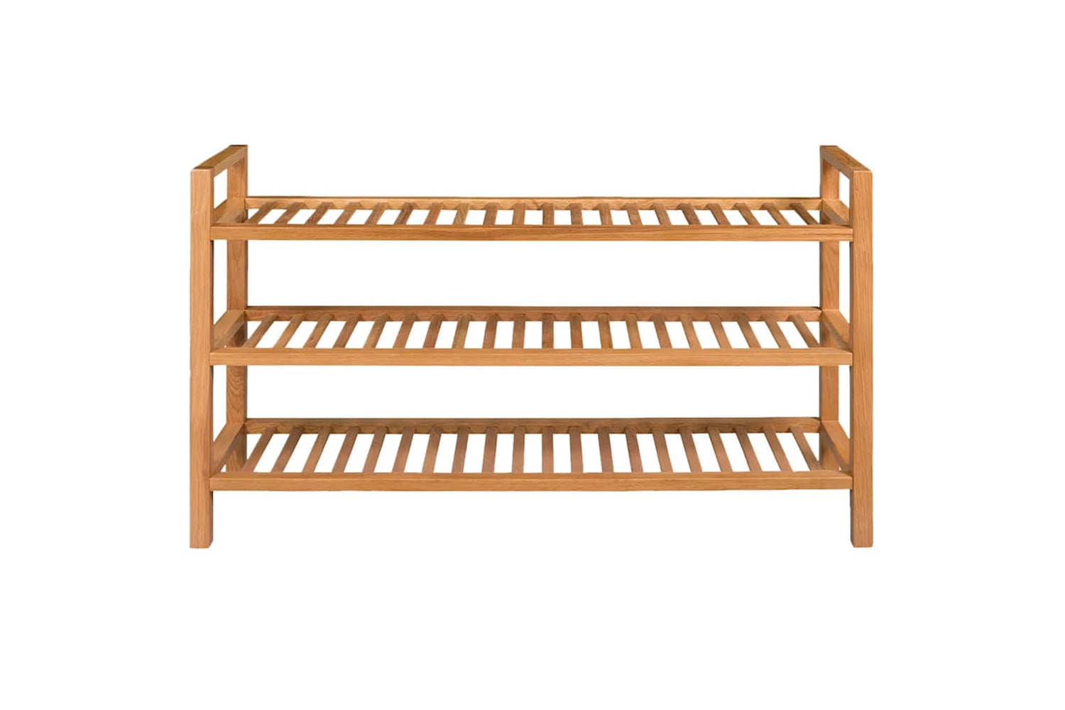 Vidaxl Shoe Rack With 3 Shelves 100x27x60 Cm Solid Oak Wood-2