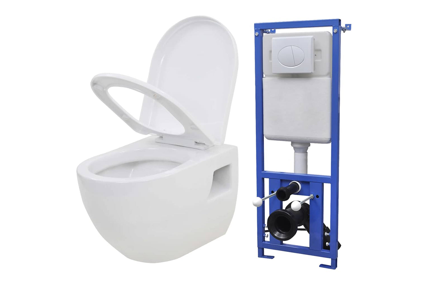 Vidaxl Wall-hung Toilet With Concealed Cistern Ceramic White