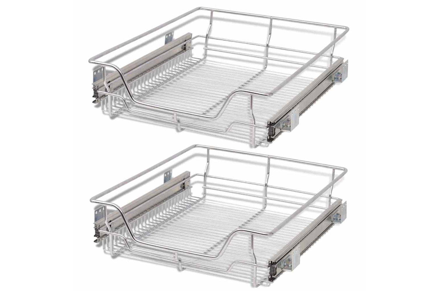 Vidaxl Pull-out Wire Baskets 2 Pcs Silver 500 Mm