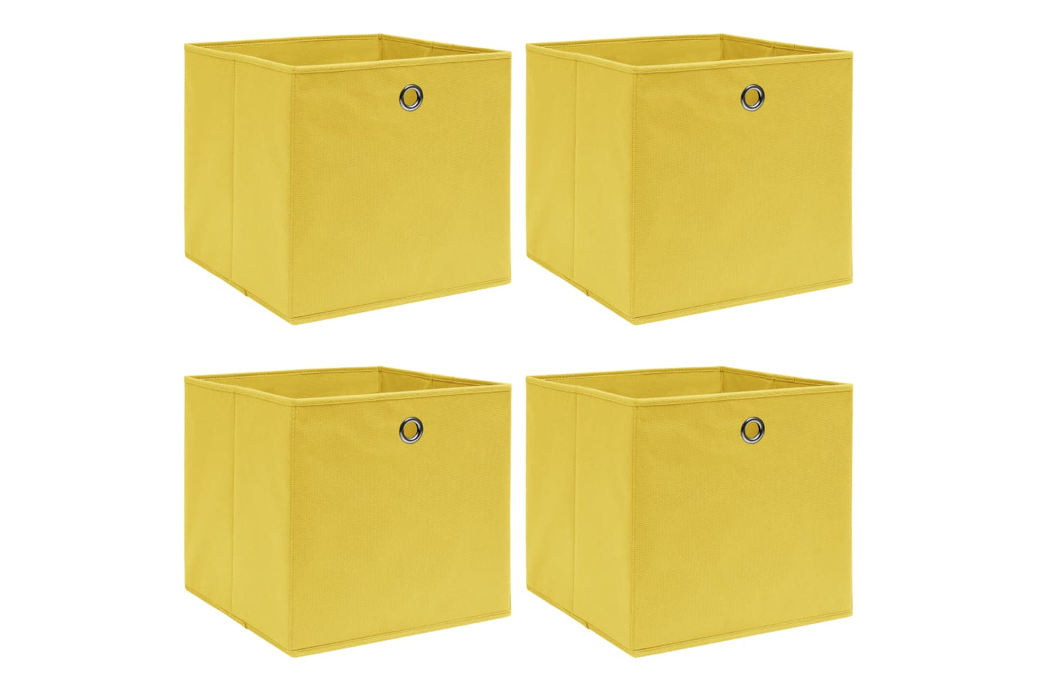 Vidaxl 288365 Storage Boxes 4 Pcs Yellow 32x32x32 Cm Fabric