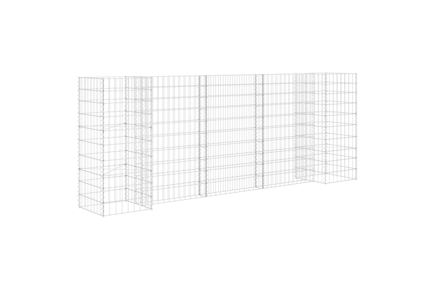 vidaXL 145661 H-shaped Gabion Planter Steel Wire 260x40x100cm