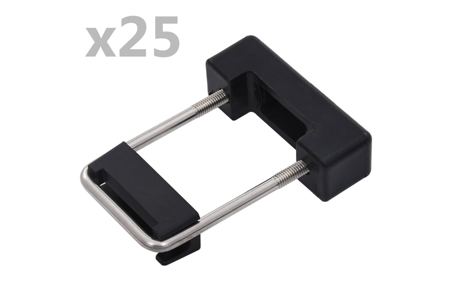 vidaXL 144505 U Connector With Plastic For Fence Post 60x40mm 25 Sets-2