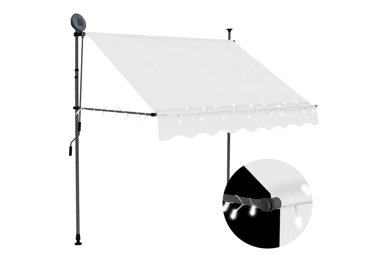vidaXL 145870 Manual Retractable Awning With Led 150cm Cream