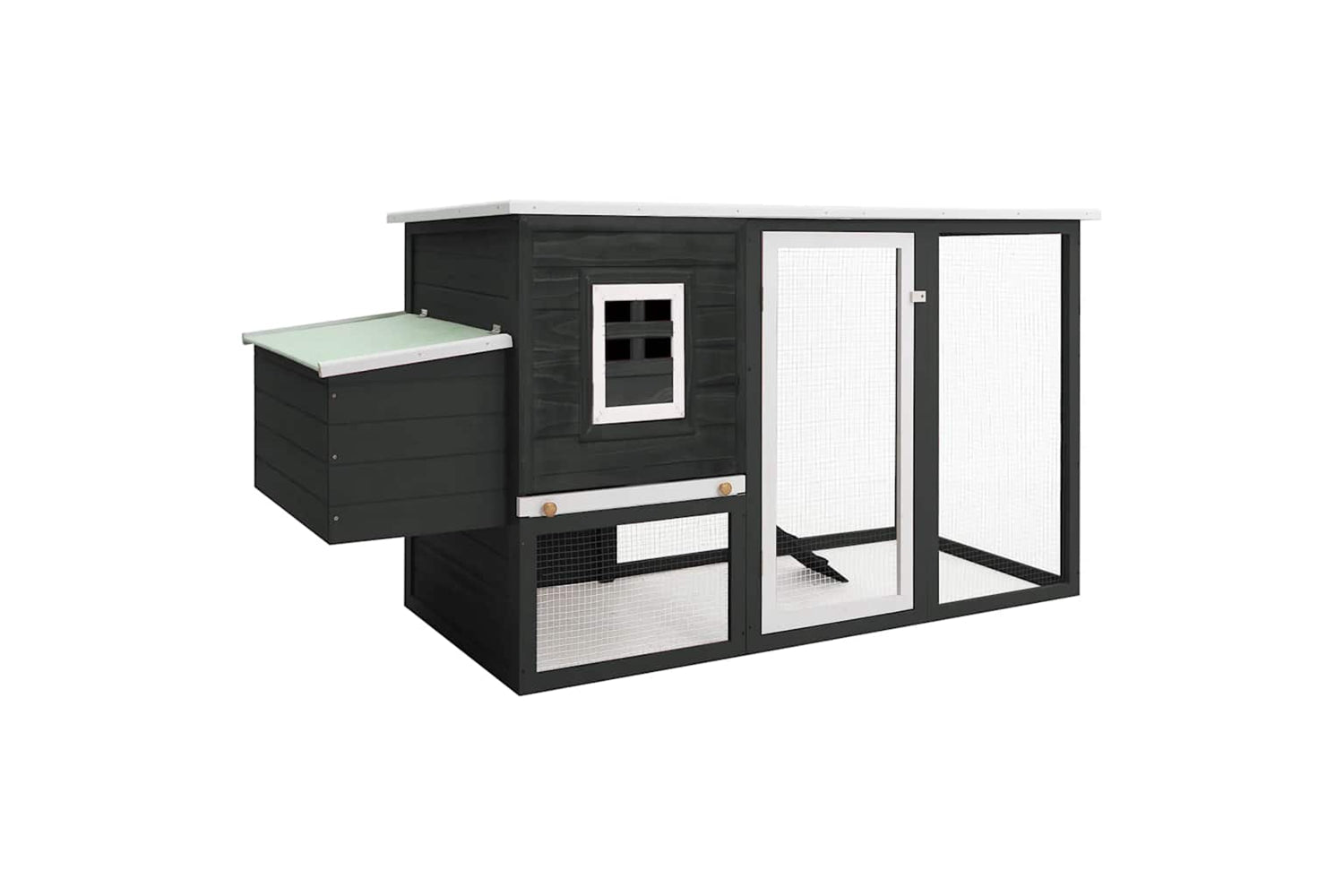 Vidaxl 170846 Outdoor Chicken Cage Hen House With 1 Egg Cage Grey Wood