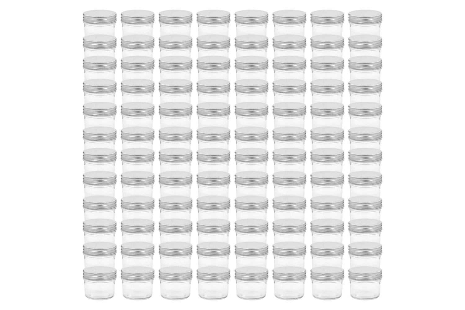 Vidaxl 50794 Glass Jam Jars With Silver Lids 96 Pcs 110 Ml