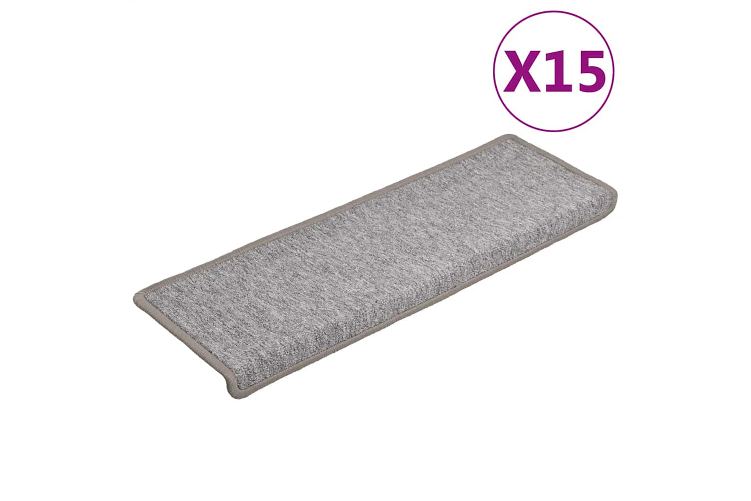 vidaXL Carpet Stair Treads 15 Pcs 65x21x4cm Light Grey